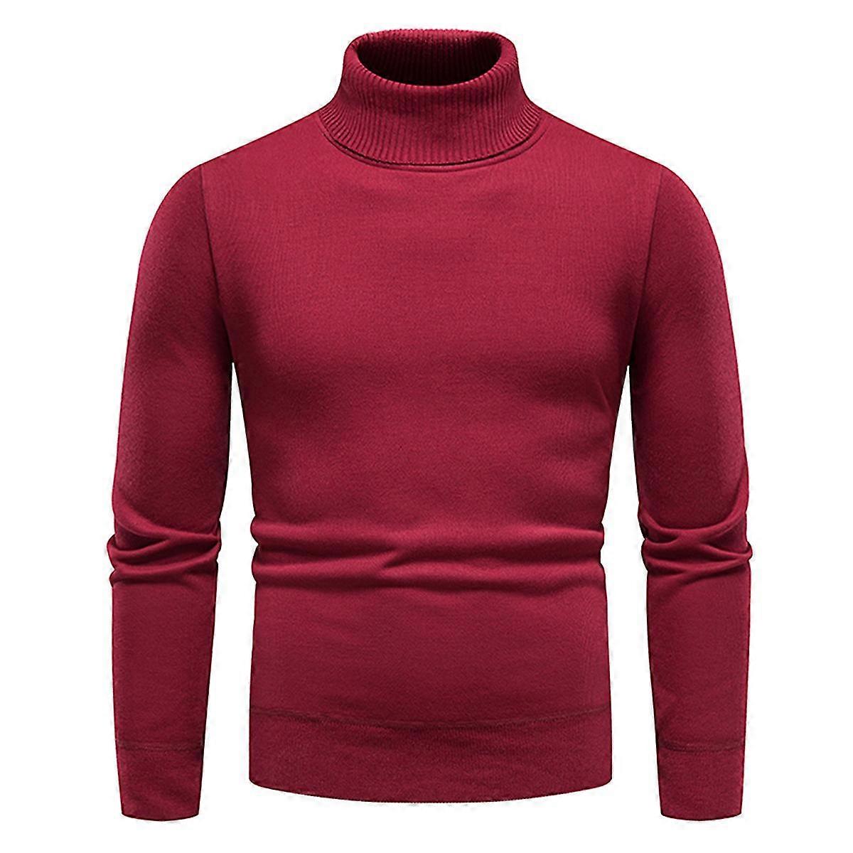 Naiwang Herren Rollkragenpullover Leichter Slim-Fit-Pullover Lässiger Strickpullover