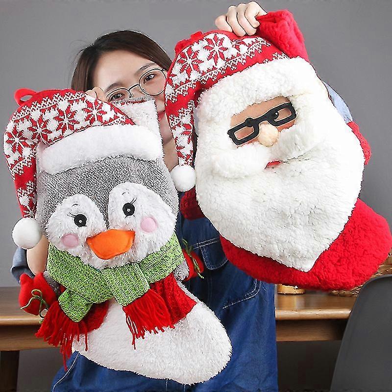 2pcs Stocking Candy Stocking Decoration Gift Gift Bag Christmas