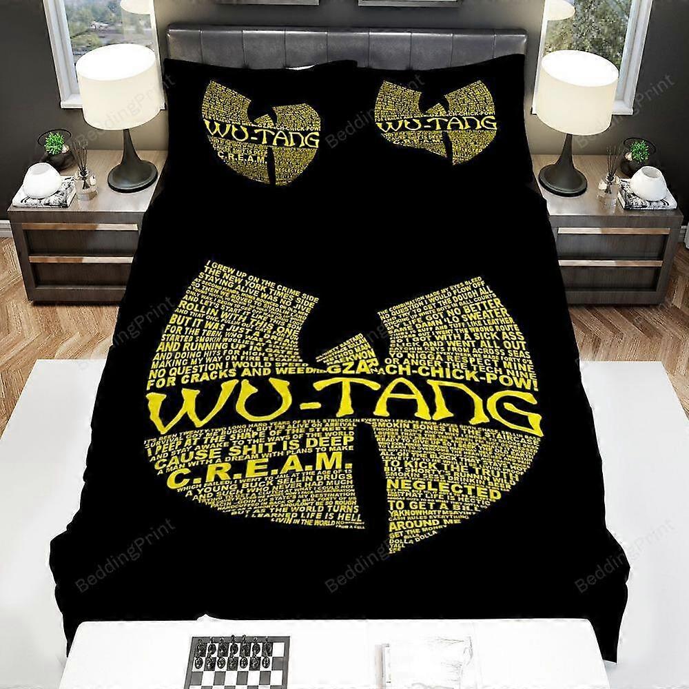 v5723 Lençóis Wu-Tang Clan Logo Com Membros E Álbuns Capa de Edredão Conjunto Lençóis de Cama IU5723