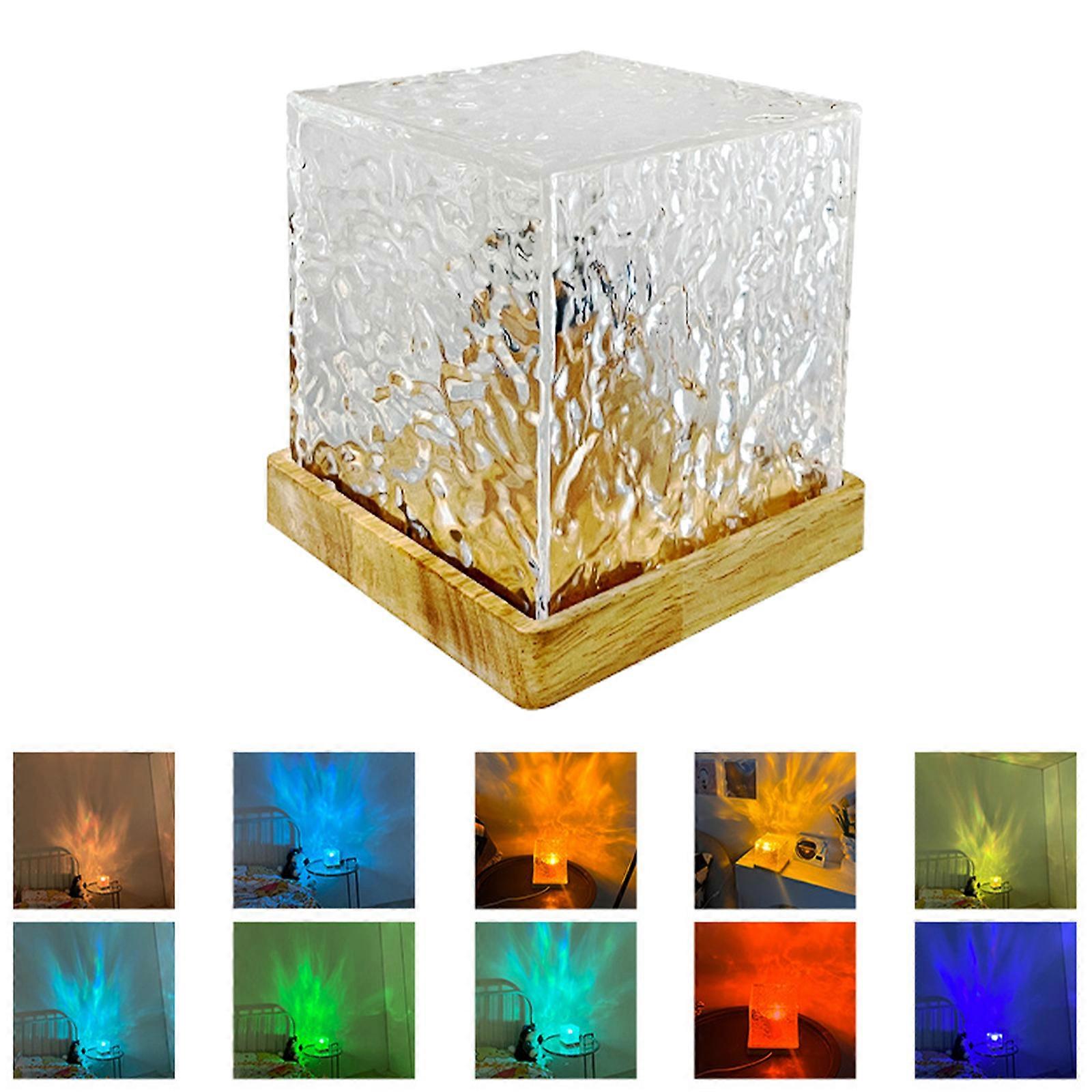 Rotating water pattern small night light creative bedside flame atmosphere lamp dynamic table lamp,Multiple styles,Cash burst