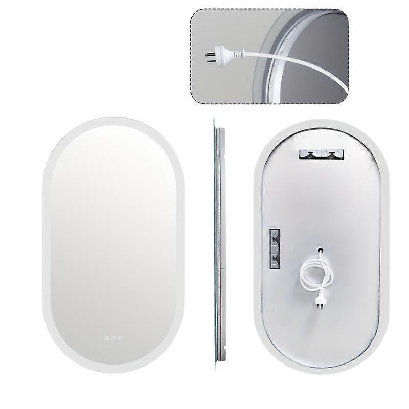 Nneoba 1-piece Oval Backlit Led Bathroom Mirror With Anti-fog