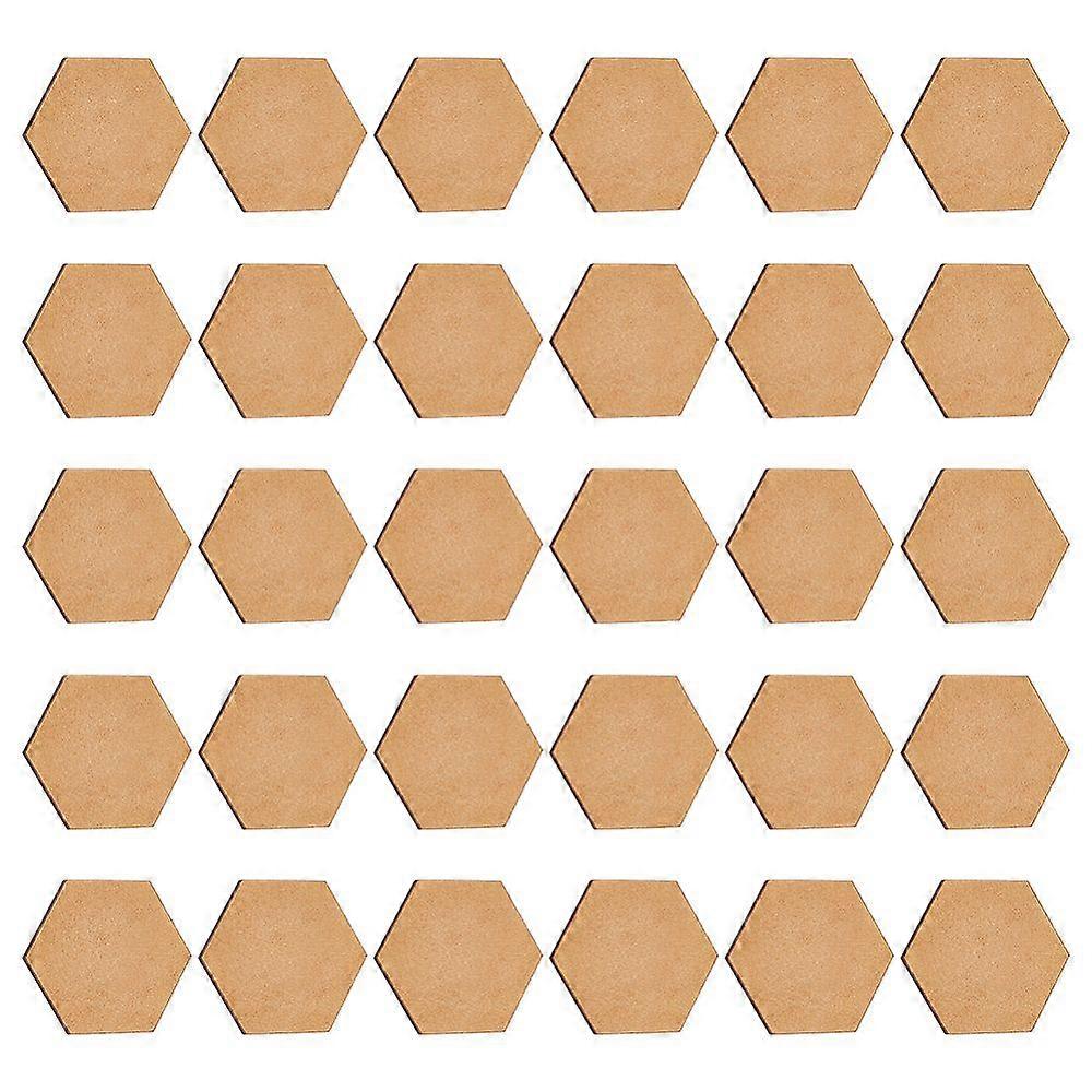 30Pcs Medium Density Fiberboard (MDF) Sheet for DIY Miniatures Model Display Base Display Pedestals BurlyWood Hexagon 5.15x5.95x0.3cm