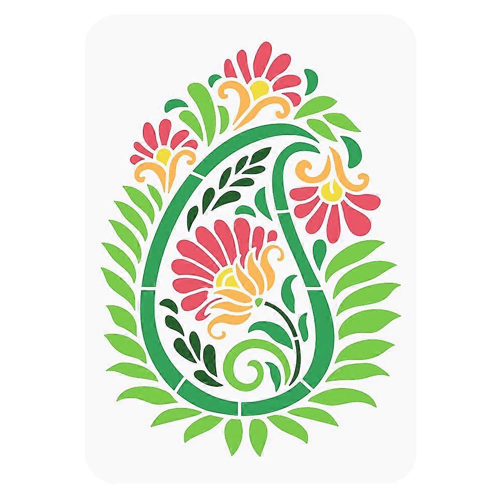 1pc Plastic Drawing Painting Stencils Templates for Painting on Scrapbook Fabric Tiles Floor Furniture Wood Rectangle Floral Pattern 29.7x21cm