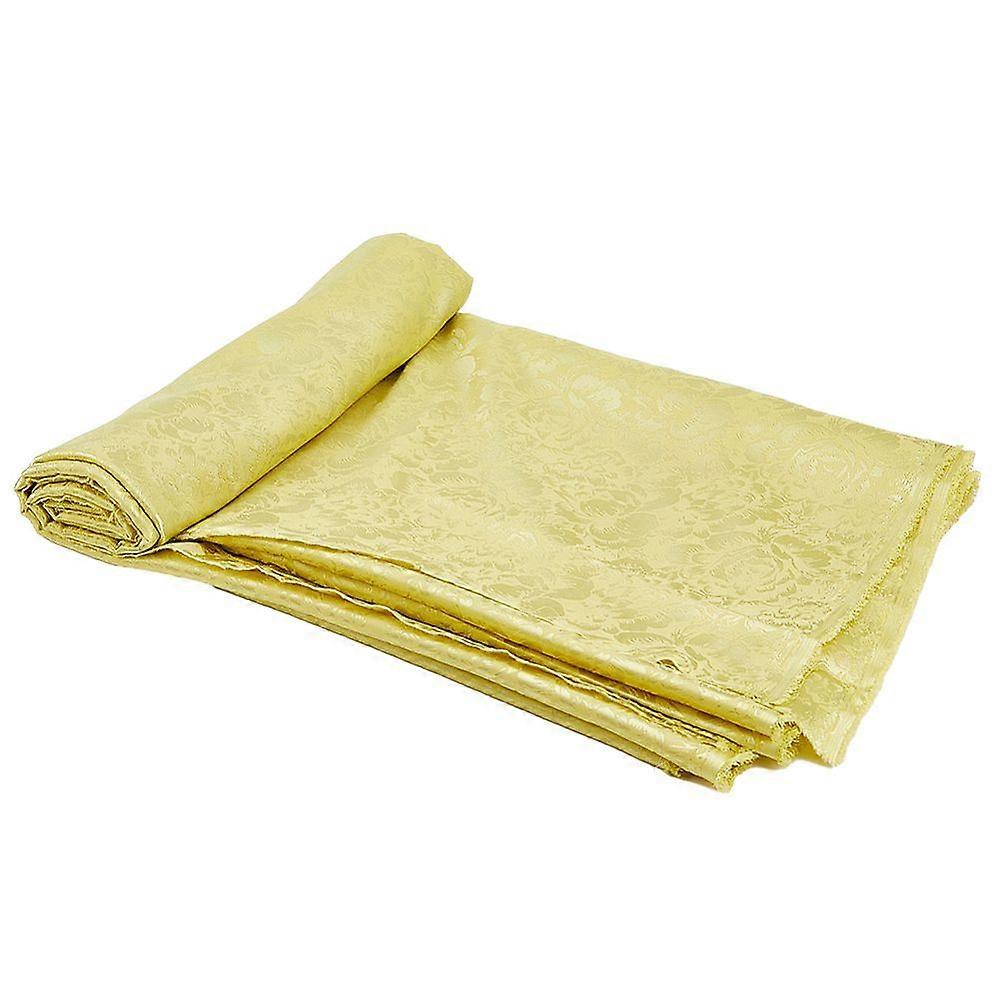 2m/2.18 Yard Silky Fabric Yellow Floral Fabric Sheet 62.99" Wide Polyester Flower Pattern Material Fabric with Flower Pattern for Dress Table Runner W