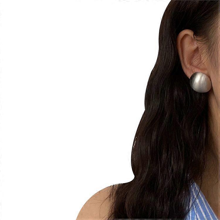 European and American metal earrings simple geometric round temperament ear studs