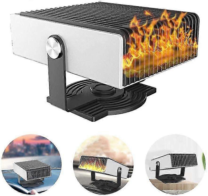 Portable Car Heater Defroster, 2 In 1 12v/24v 150w Windshield Defogger Heater Cooling Fan, Plug Intolighter/fast Heating Demister/ 180-dg