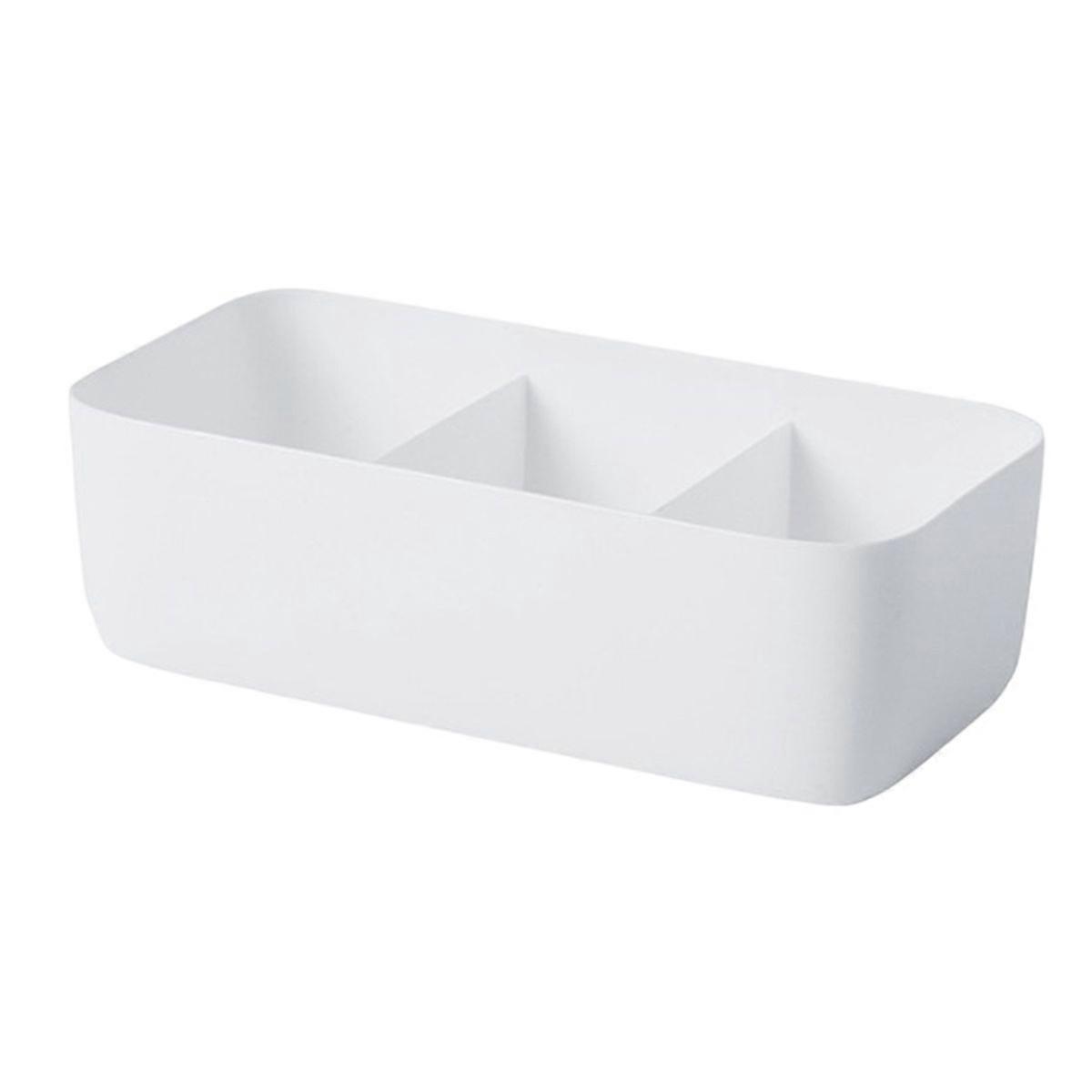 White Three Cel Socks Storage Box Stacklable Plastic Underwears Organizer for Home Bedroom