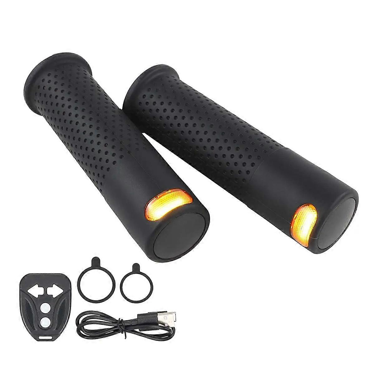 Scooter Hand Bar Grips with Turn Signal Light Handlebar for / E-Scooters Handle with Slot Grip Blac