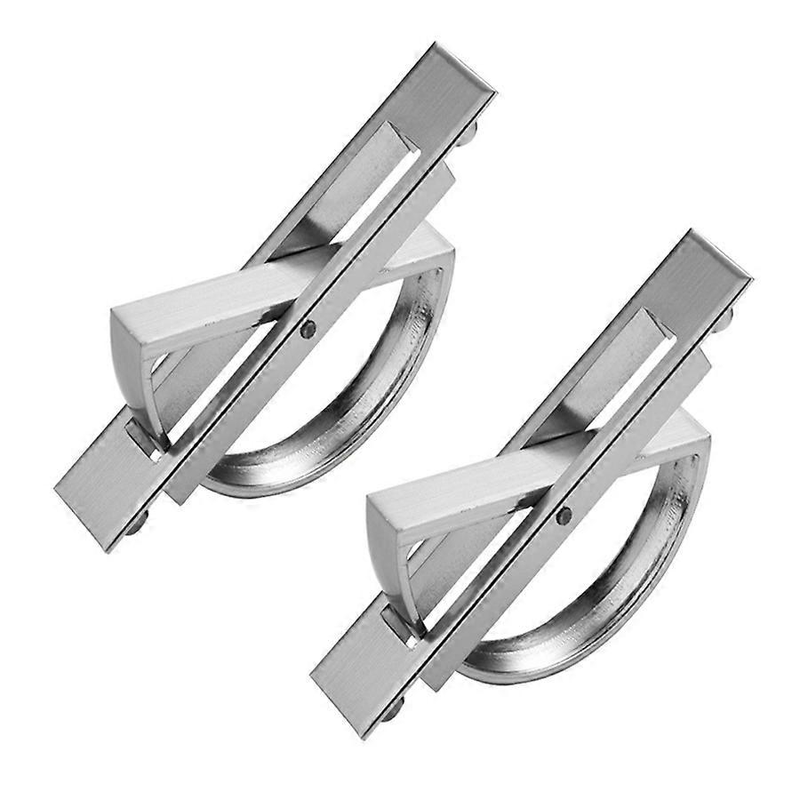 2pcs Tatami Hidden Drawer Handles, Japanese-Style, Built-In Rotating, 85cm, Silver