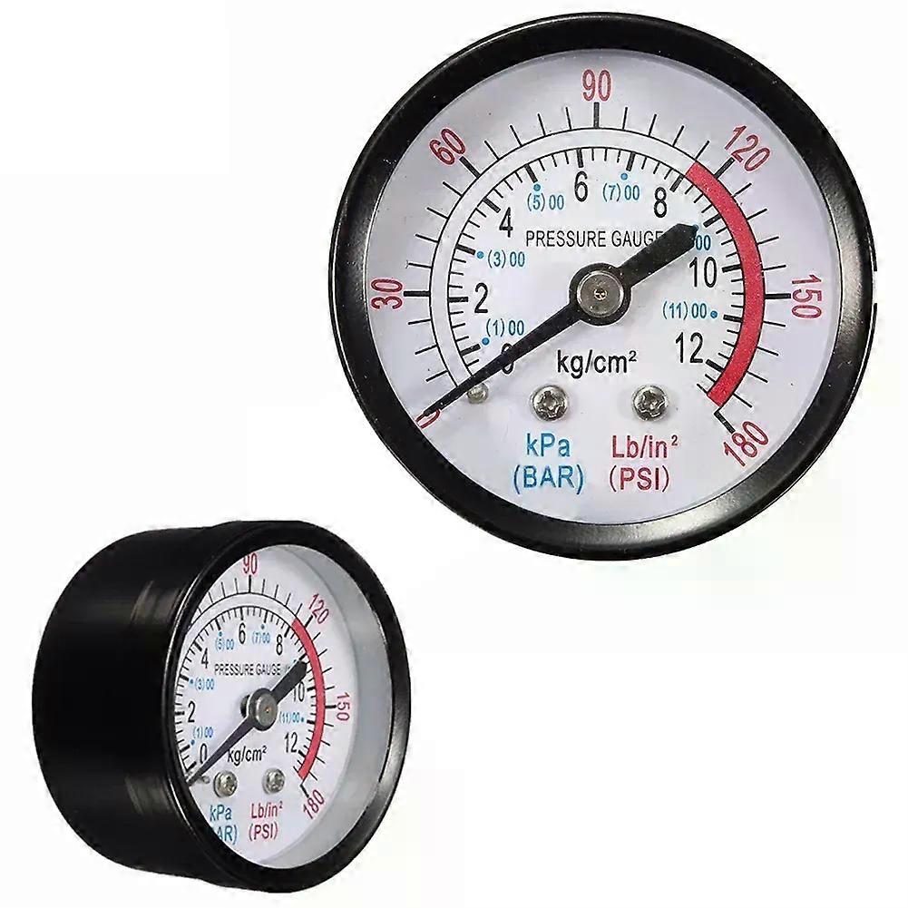 50mm 1/4 Thread 0-180PSI 0-12Bar Air Pressure Gauge For Air Compressor Easy To Read Dial Measuring Instrument