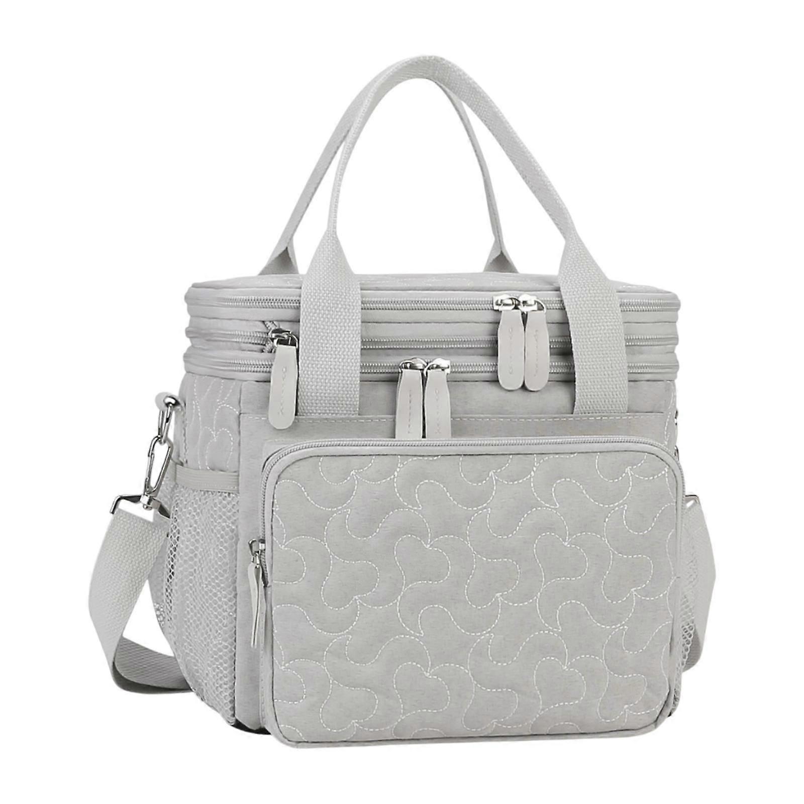 Insulated Cooler Bag Container Insulated Thermal Bag for Office Party Travel Beige