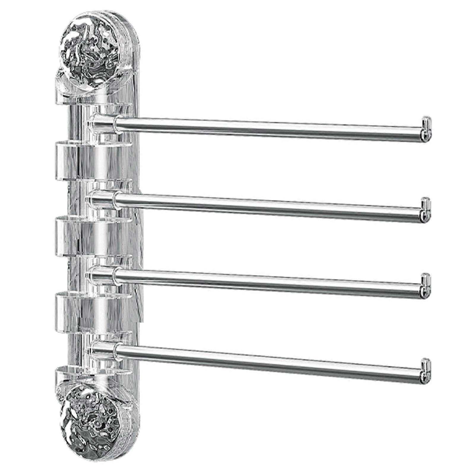 Versatile Suction Towel Hanger Space Saving Towel Storage Rack Efficient Suction Cup Towel Hanger for Bathroom Silver