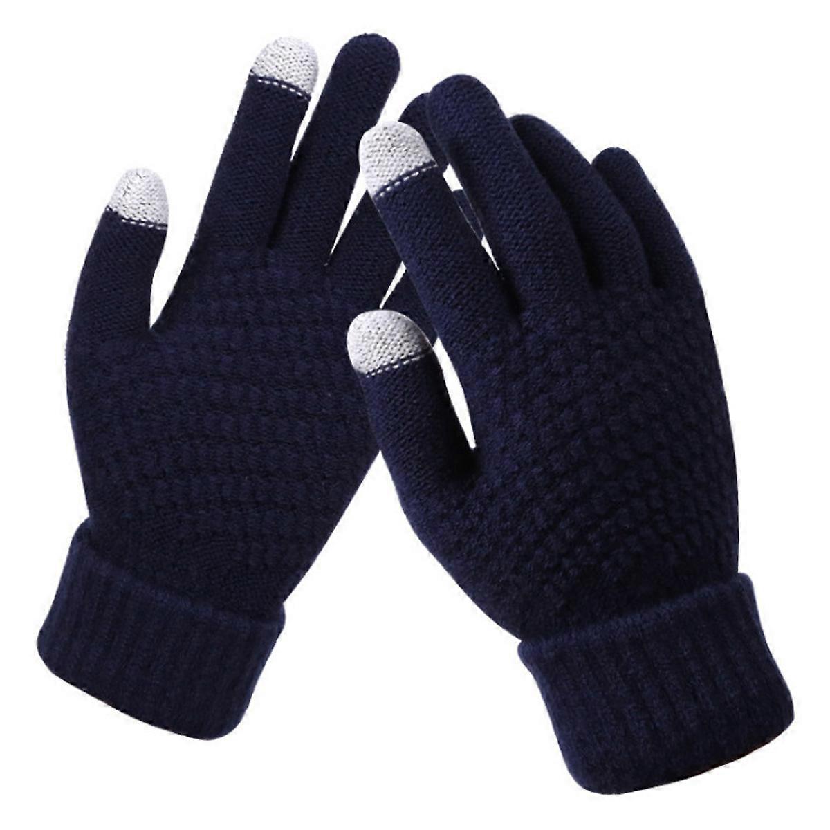 Damen Winter Touchscreen Handschuhe, Fleece gefütterte Strickhandschuhe