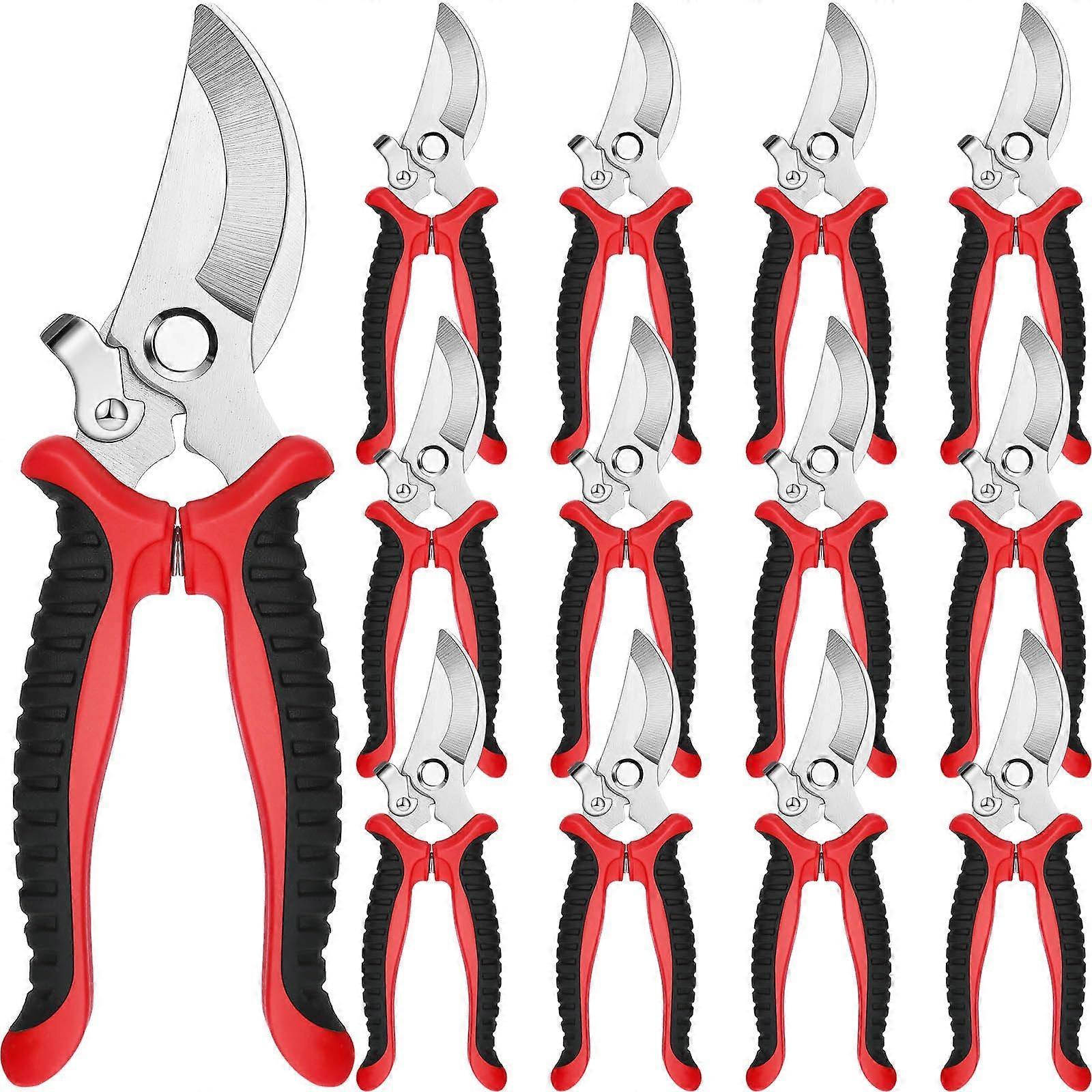 12-Piece Bypass Pruning Shears Set - Ergonomic 7.5-Inch Gardening Tools with Comfortable Handles