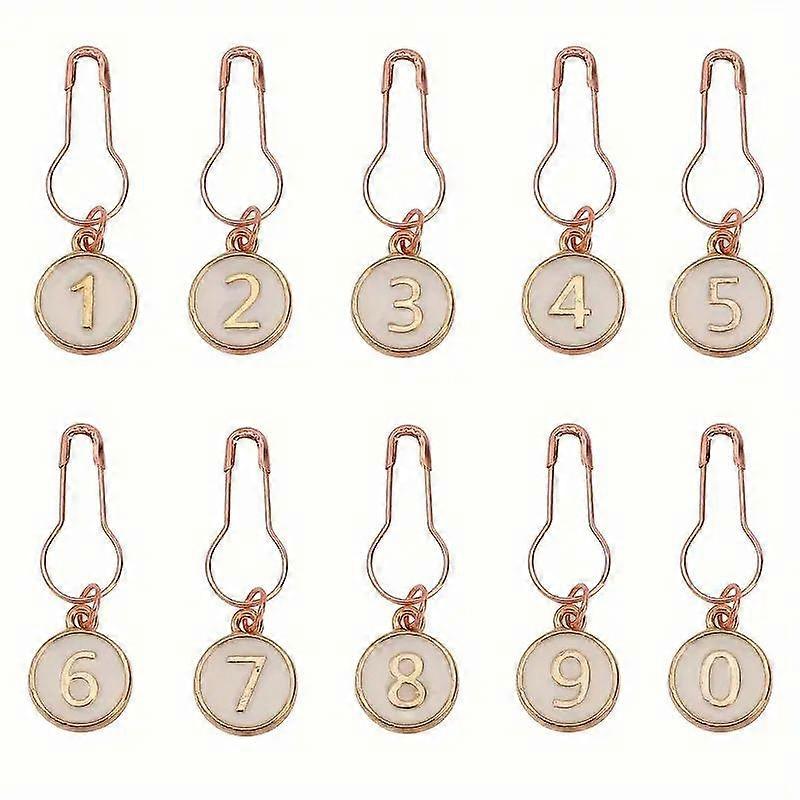 10-Pack Crochet and Knitting Tags Sewing & Crafting Processes Metal Crocheting Enamel Numbered Embroidery Markers Sewing Storage