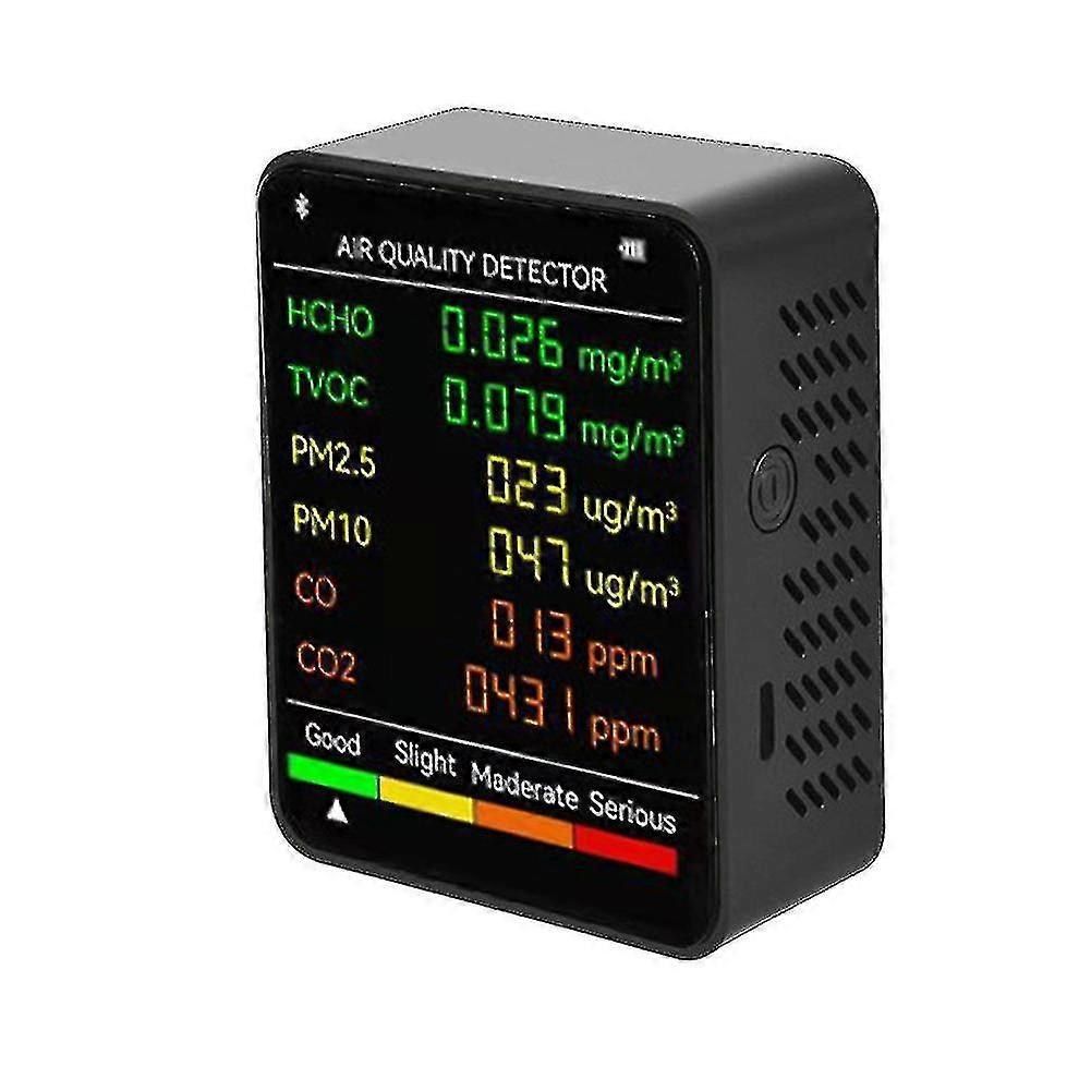 Schermo LCD 6 in 1 Rilevatore di qualità dell'aria PM2.5 PM10 HCHO TVOC CO CO2 Monitor