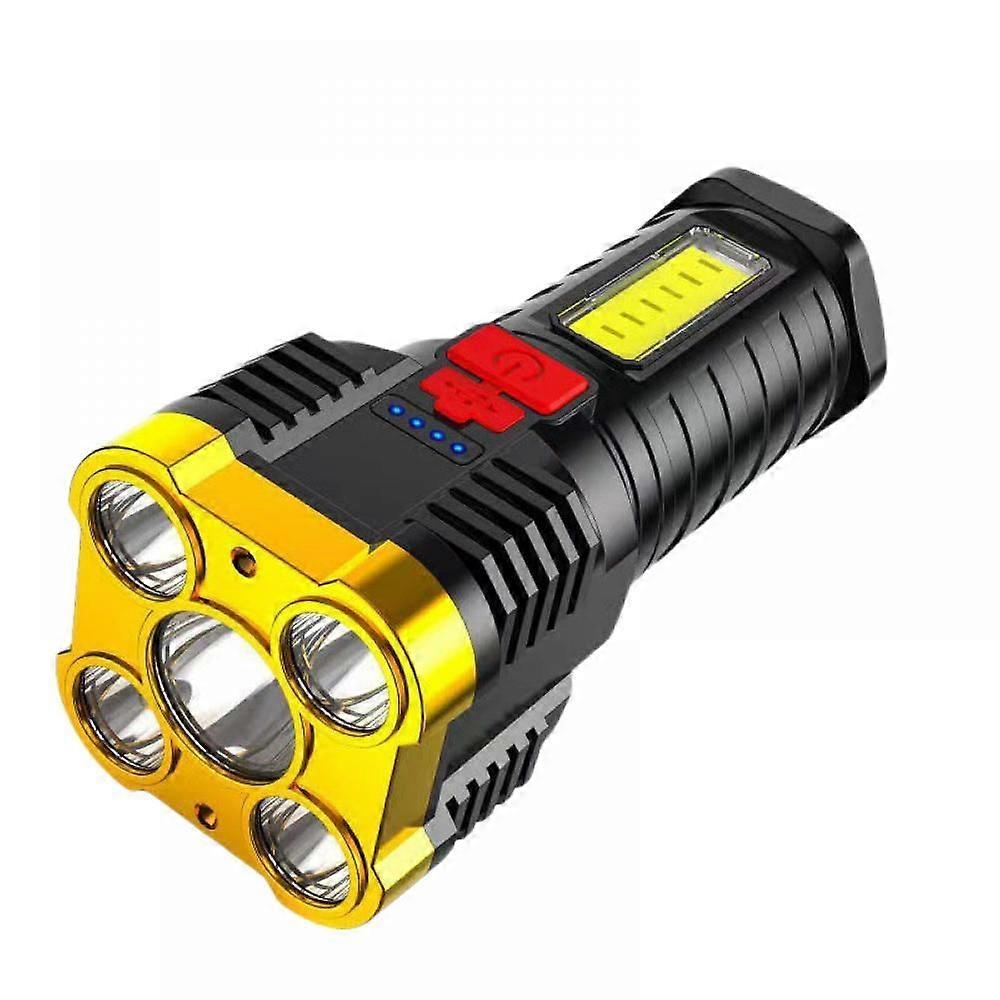 Five Core Bright Rechargeable Searchlight Handheld Led Flashlight With Handle Spotlight -long Standby Electric Torch