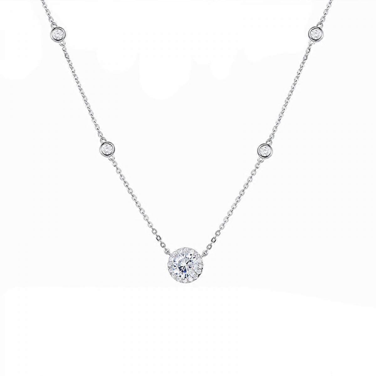 Created Round Cut Birthstone Pendant Necklace