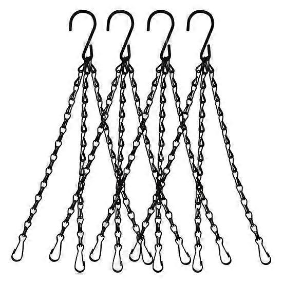 4Pcs/Set Flower Basket Hanger Double Hook Iron Flower Plant Pot Replacement Chain Hanger Garden Supply