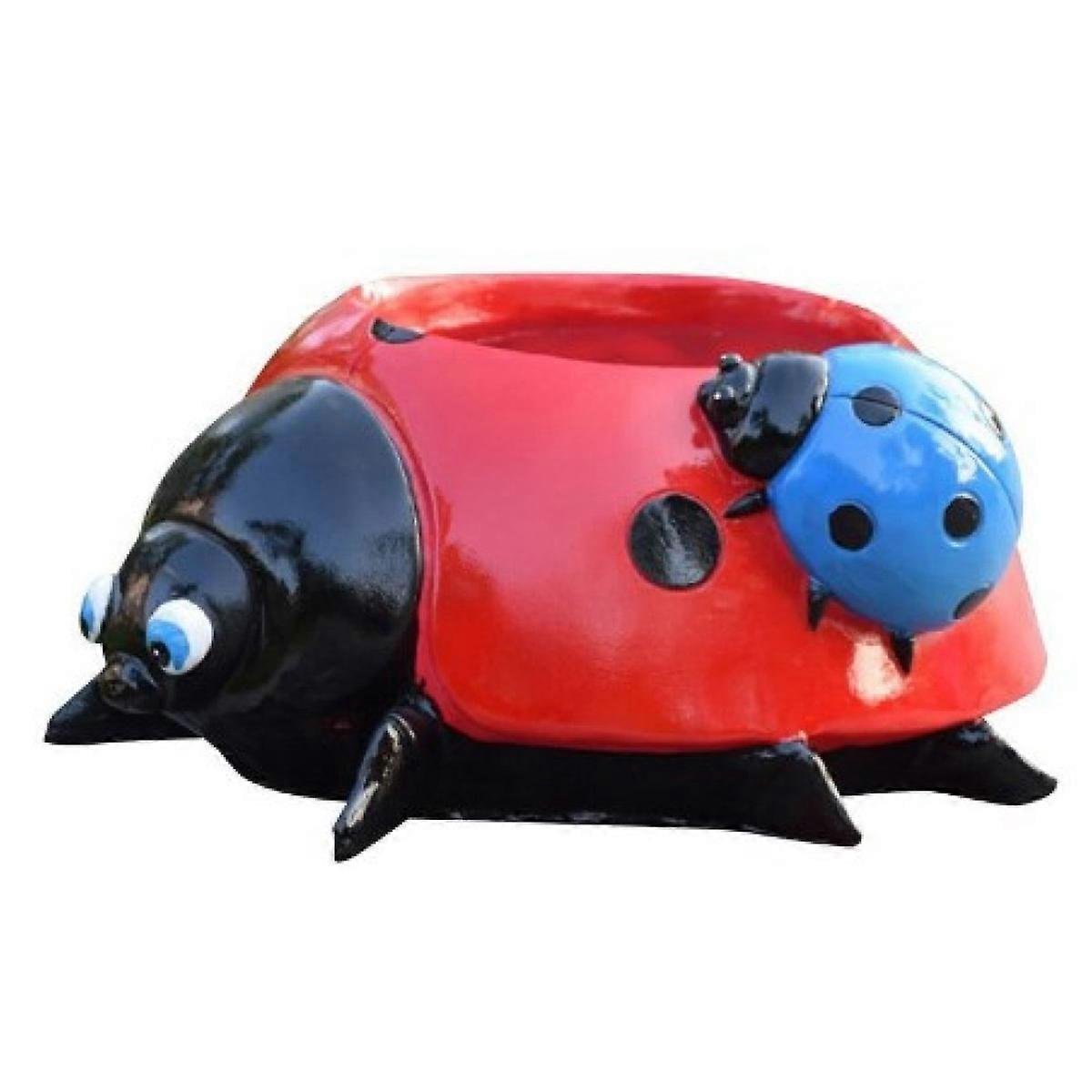 Charming Rust-Resistant Resin Ladybug Succulent Planter