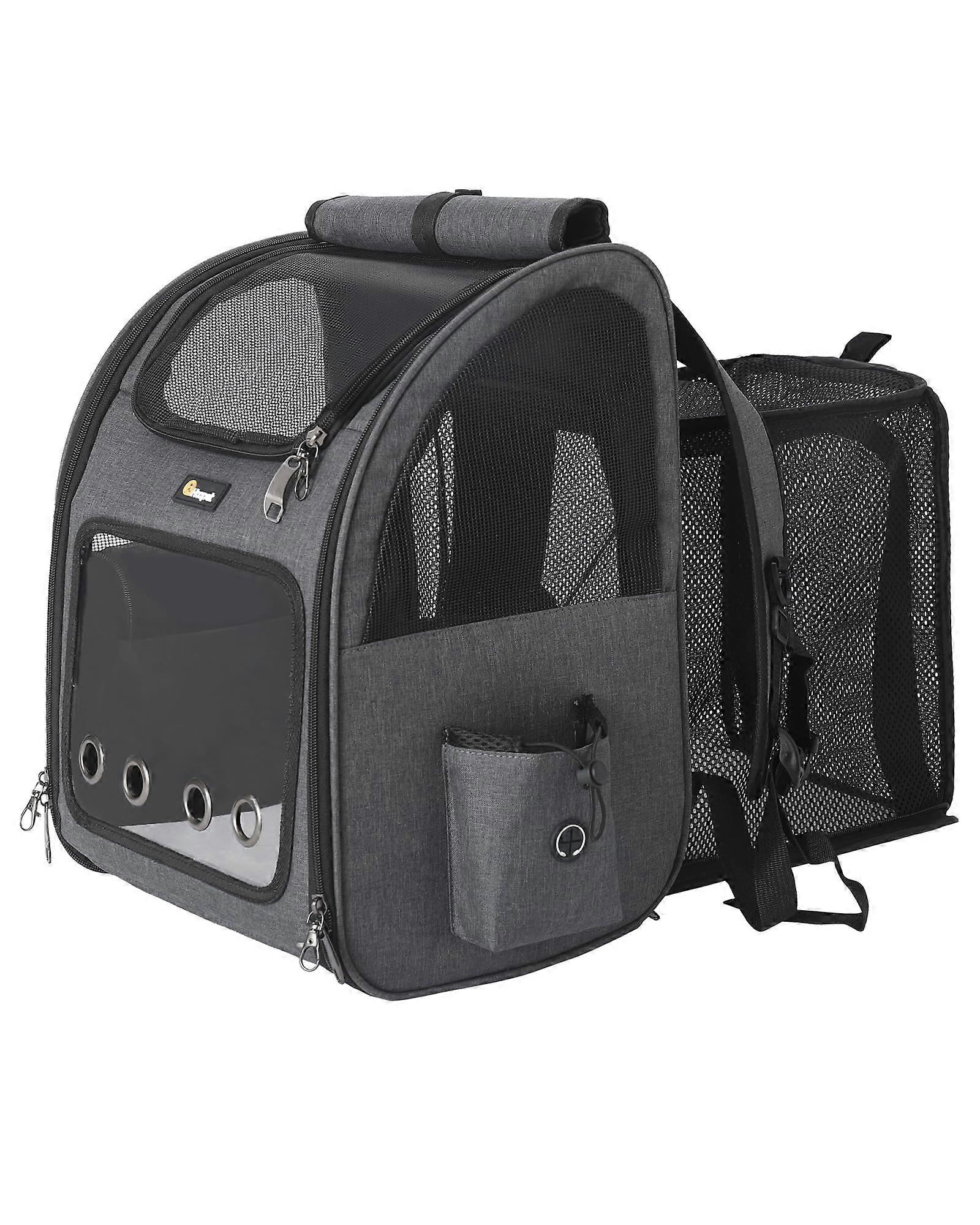 Expandable cat backpack for hiking and camping