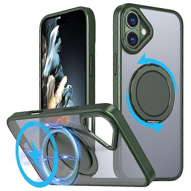 Compatible For iPhone 16 Plus Phone Case Ring Kickstand Back Cover Compatible with MagSafe