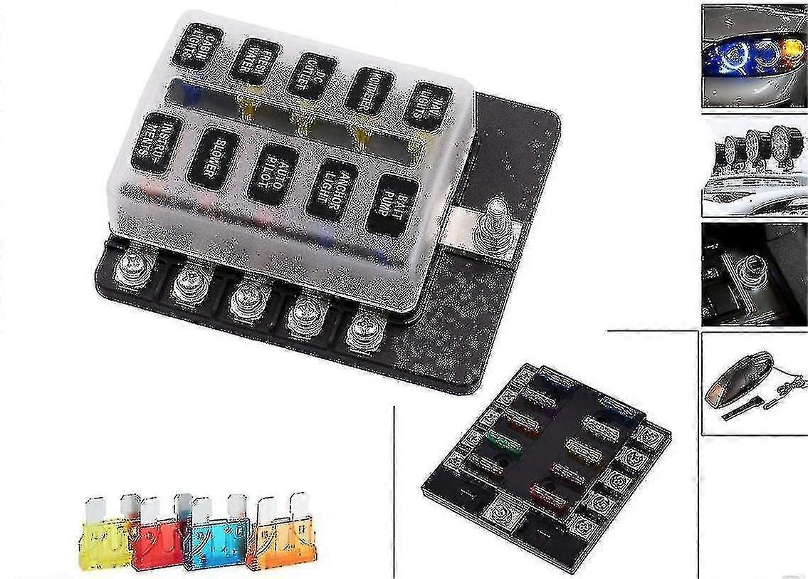 unique 100a 10-channel Led to Indicate The Standard Ato Led Indicator Failure Of The Blade Fuse Box Holder