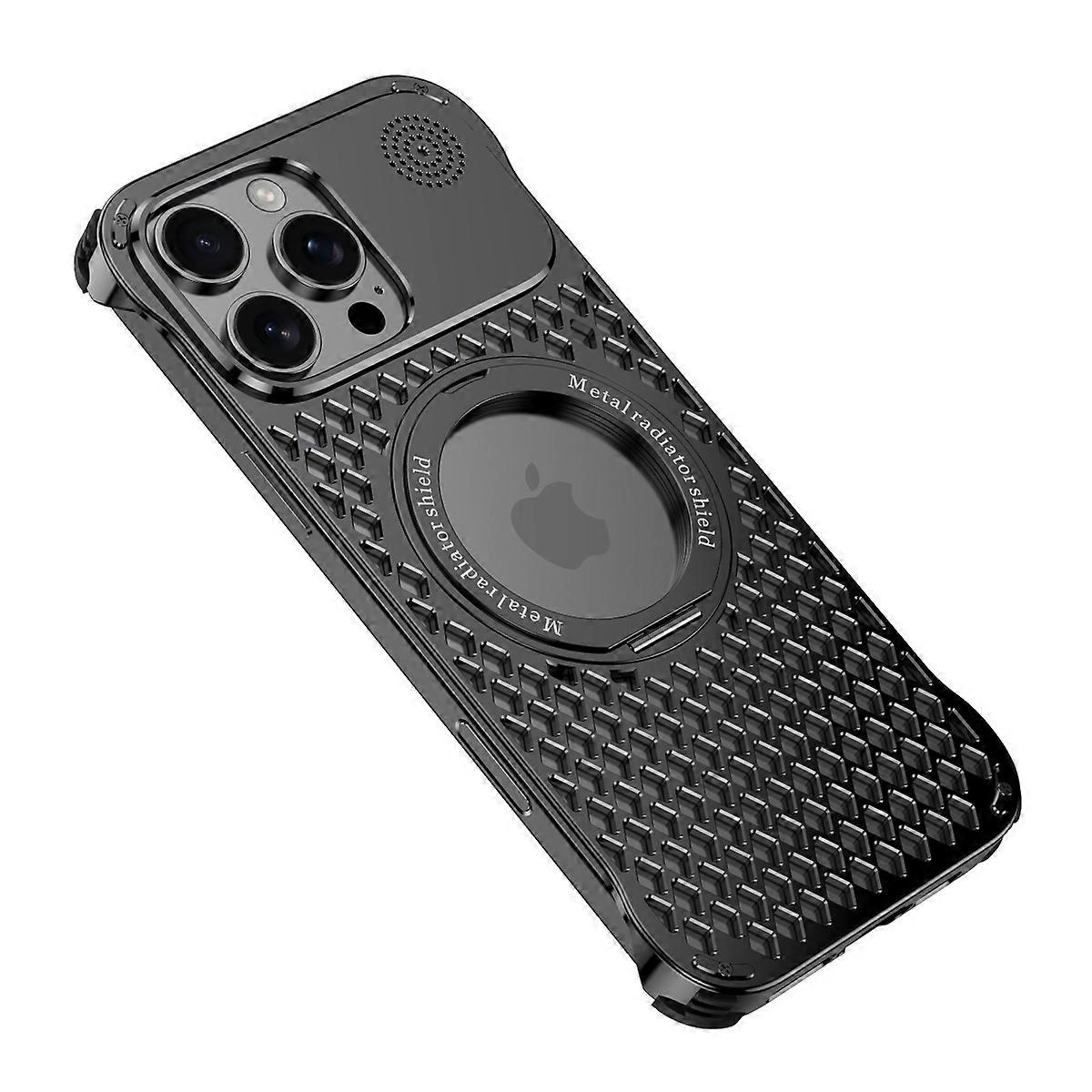 R-JUST RJ64 For iPhone 16 Pro Max Magnetic Case Perfume Cooling Phone Cover with Rotating Kickstand