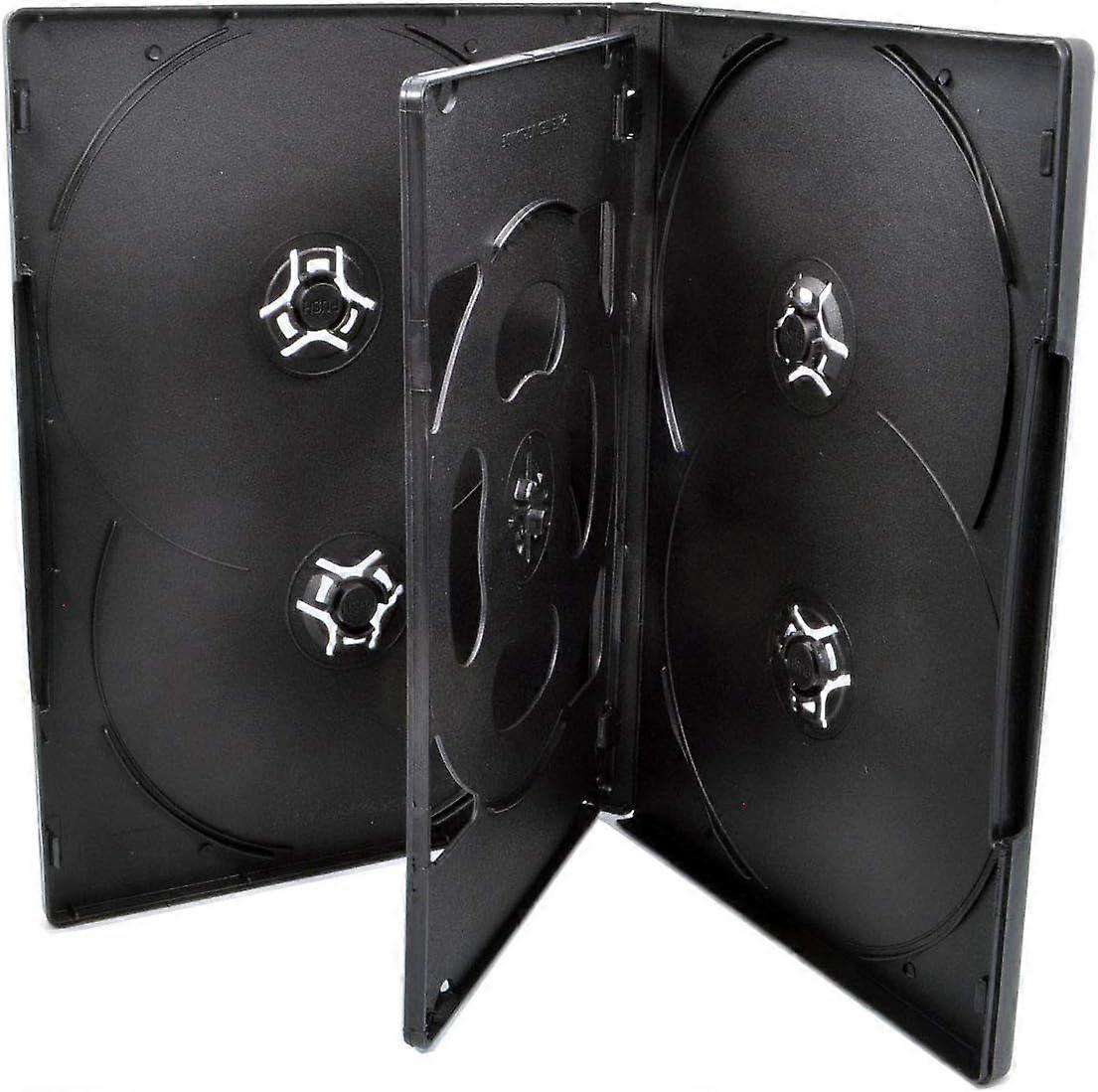 10er-Pack Standard 14 mm Schwarz Sechs (6) Disc-DVD-Hüllen mit doppelseitigem Flip-Tray