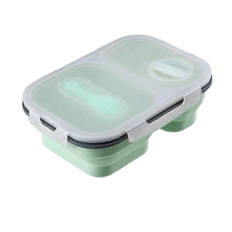 Folding Fresh-keeping Box Rectangular Compartment Lunch Box Portable Sealed Lunch Box Insulated Lunch Box Microwave Oven Lunch Box ml CC