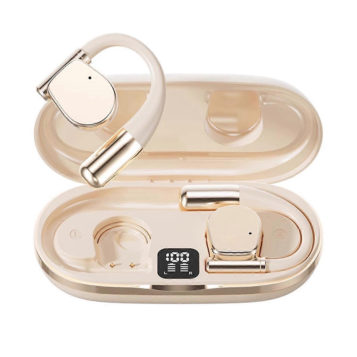M111 Smart Translator Headset 144-Language AI Translation Earbuds Wireless on-Ear Translator Device Creamy-White