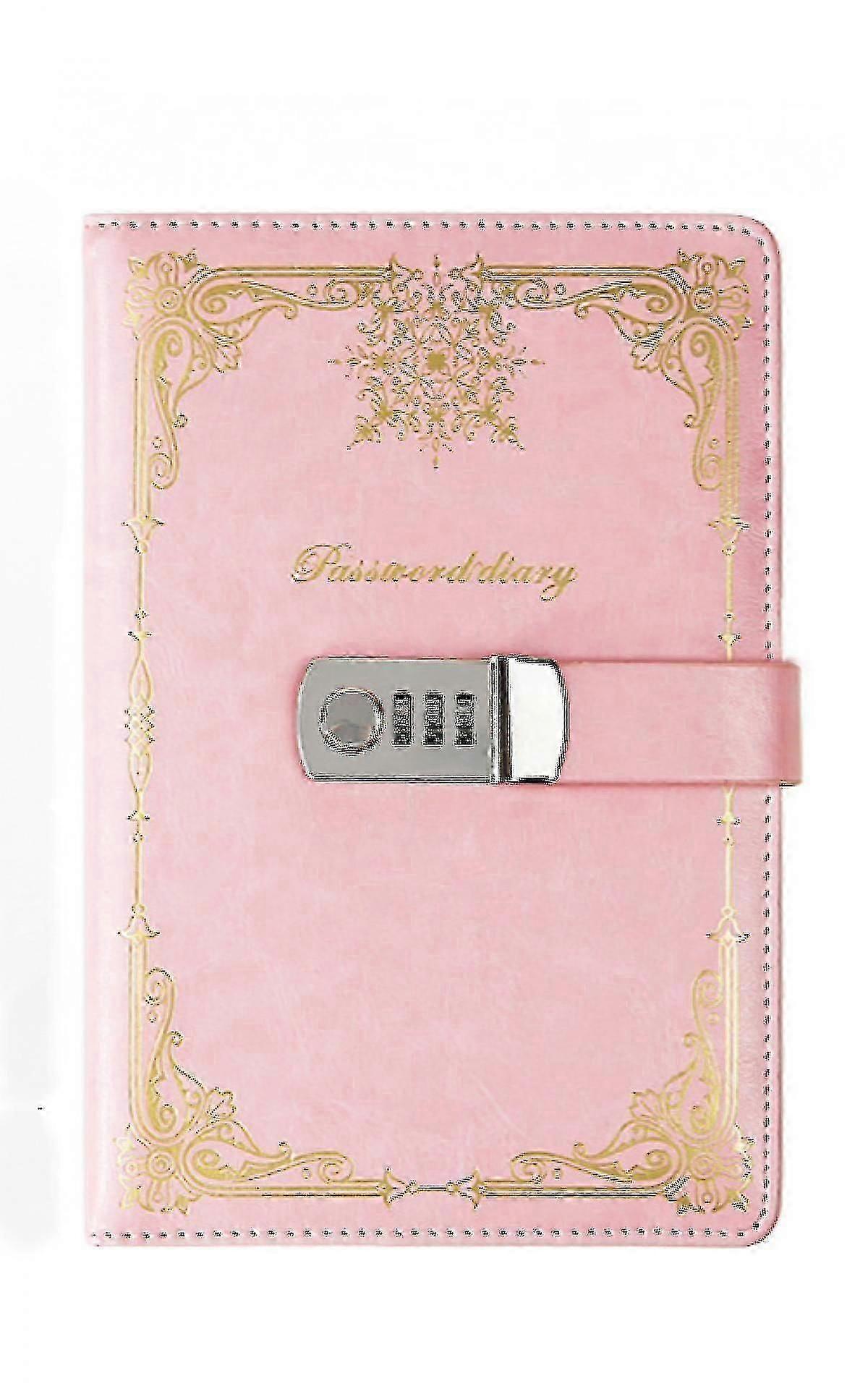 Password Book Female Retro Style With Lock Notepad Diary A5 Student Notebook Creative Business Hand Ledger Yst-c851