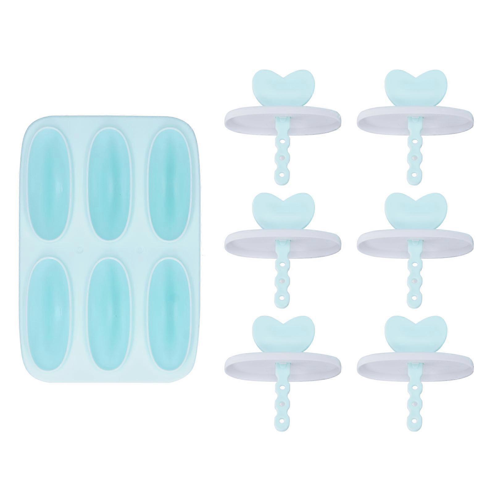6 Grids Food Grade PP Ice Cream Mold for Summer DIY Treats, BPA-Free, Cute Design, Easy Release, Home Use