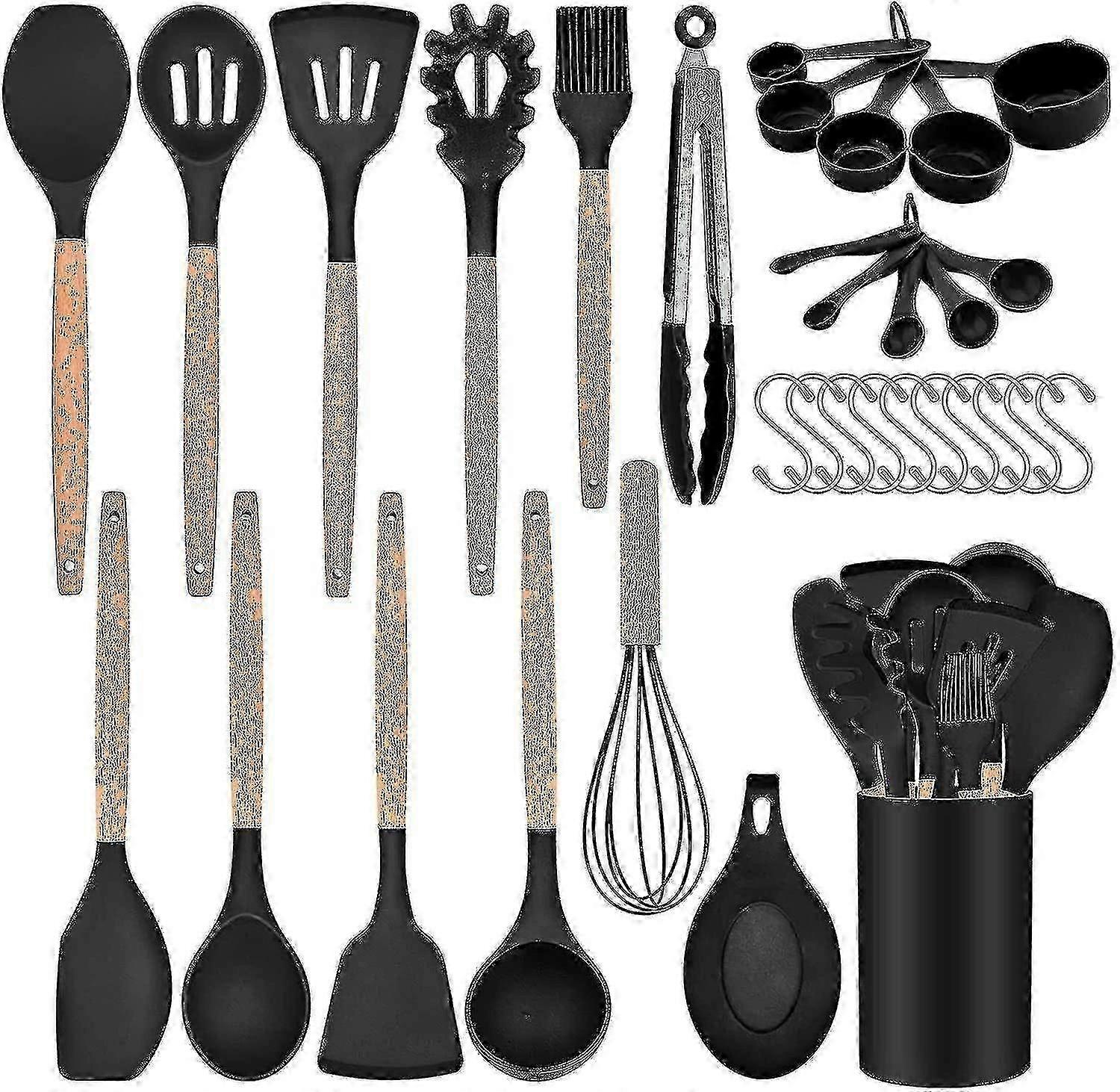 33pcs Silicone Cooking Spoon With Holder