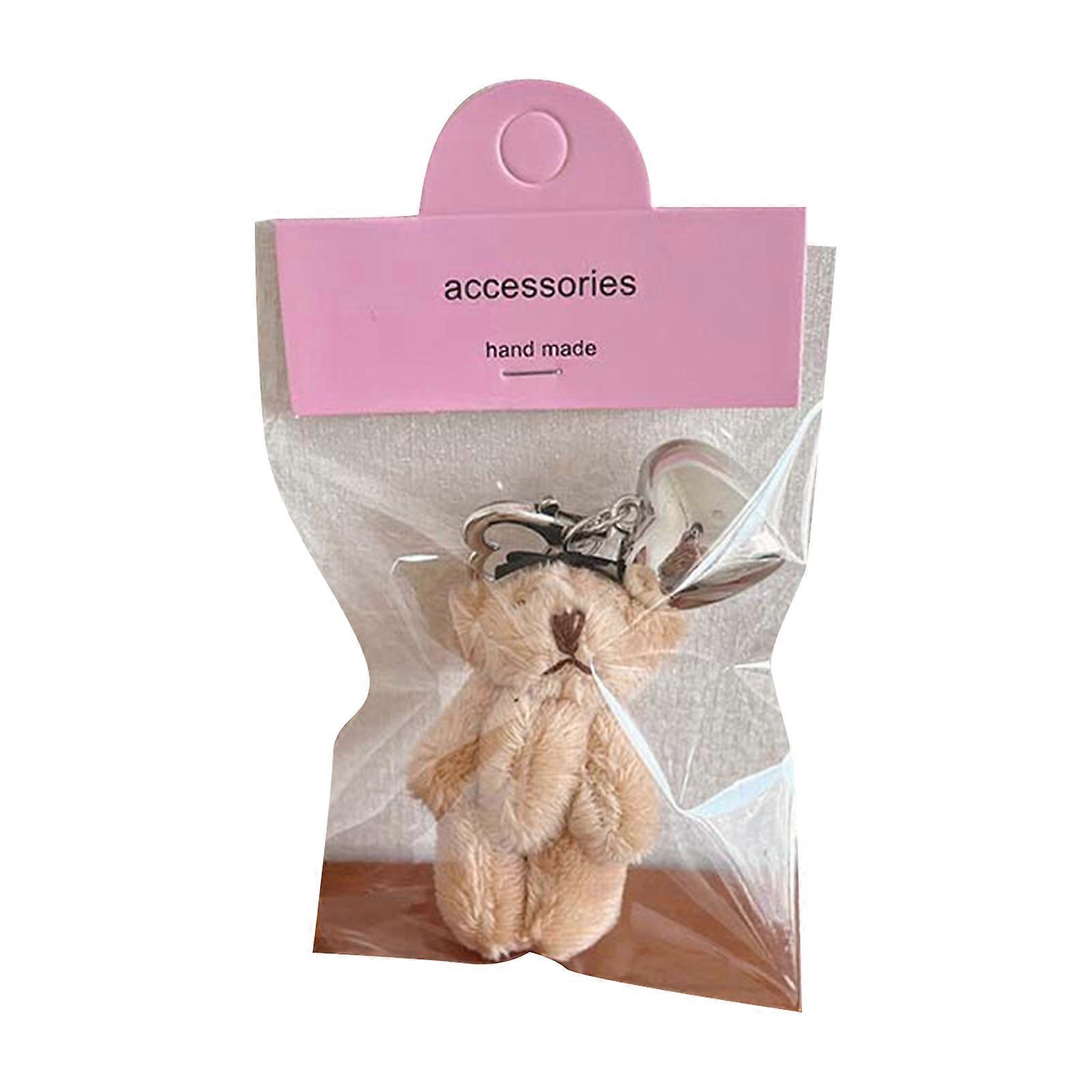 Delicate Plush Keychain Bear Phone Charm Unique Keyring Bag Pendant Accessory for Car Key Purse Wallet Backpack
