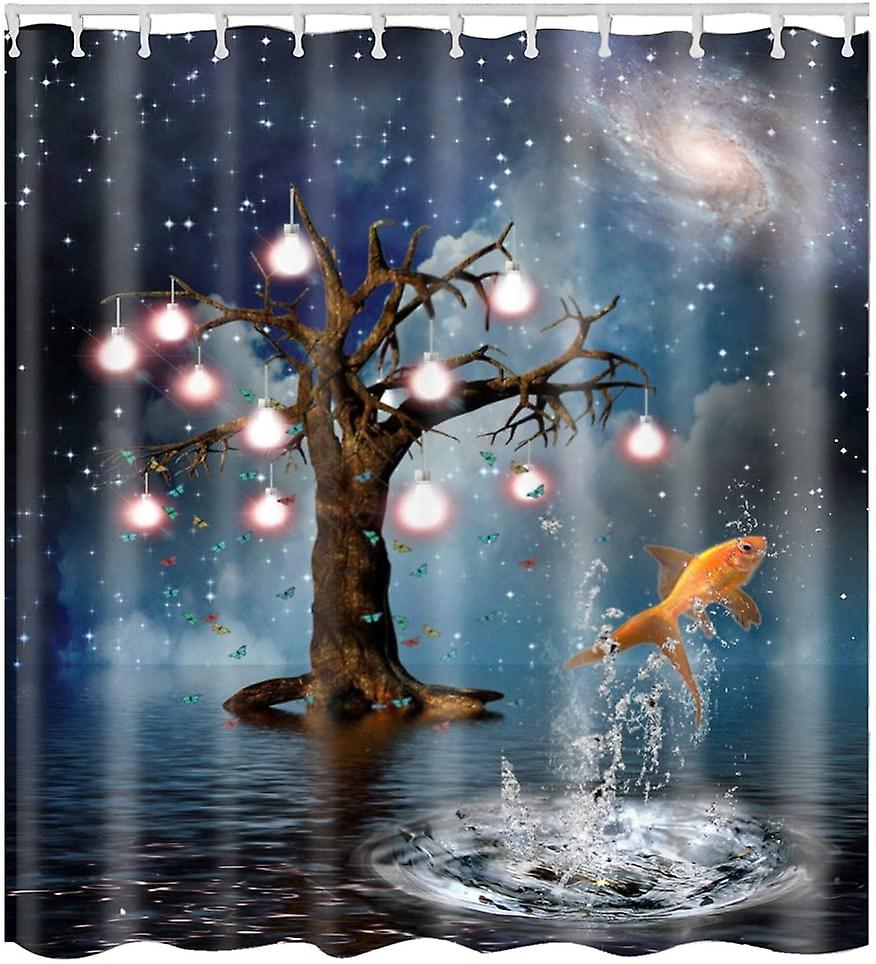 2023 - Shower Curtain Blue Ocean Pattern Top Quality Waterproof, Anti-mold Effect 3d Digital Printing With