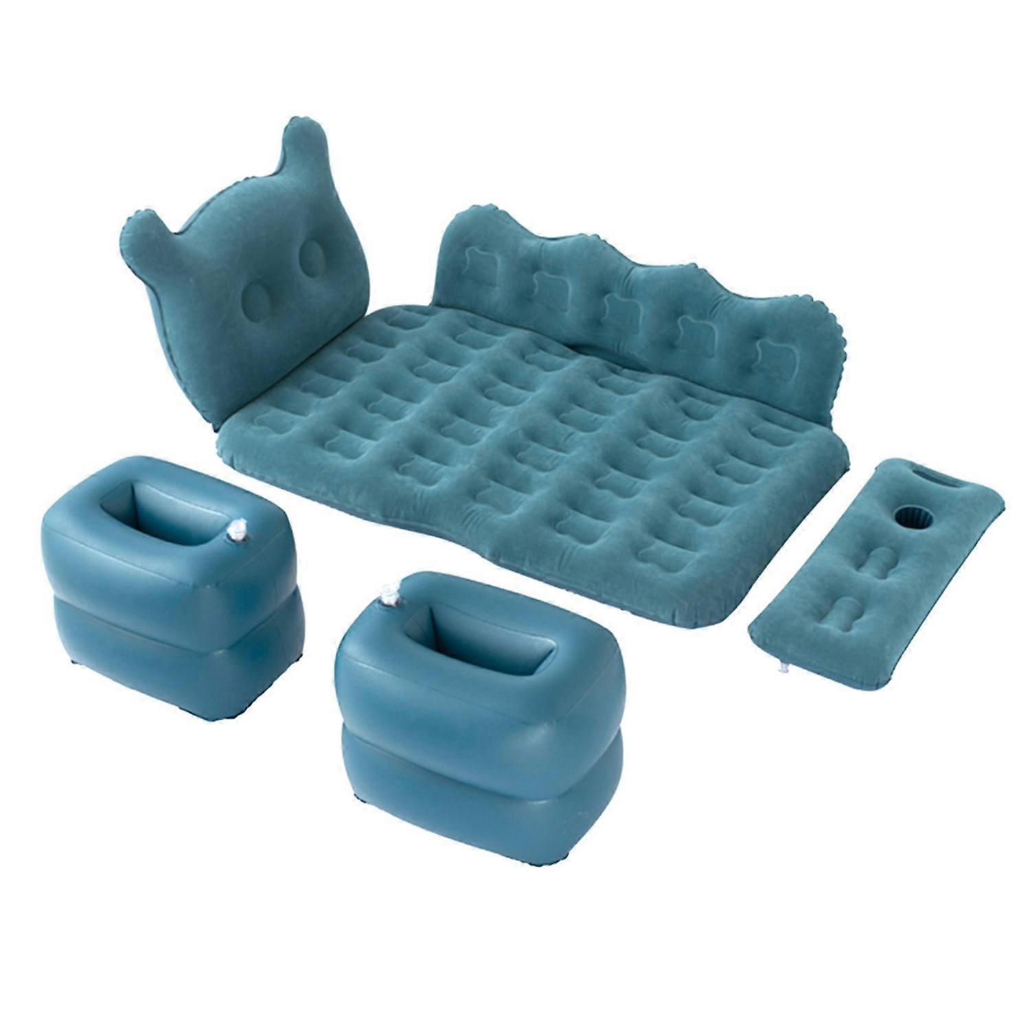 PVC Flocking Air Inflatable Bed Sleeping Rest Mattress Soft Cushion 150kg Load for Car SUV Traveling