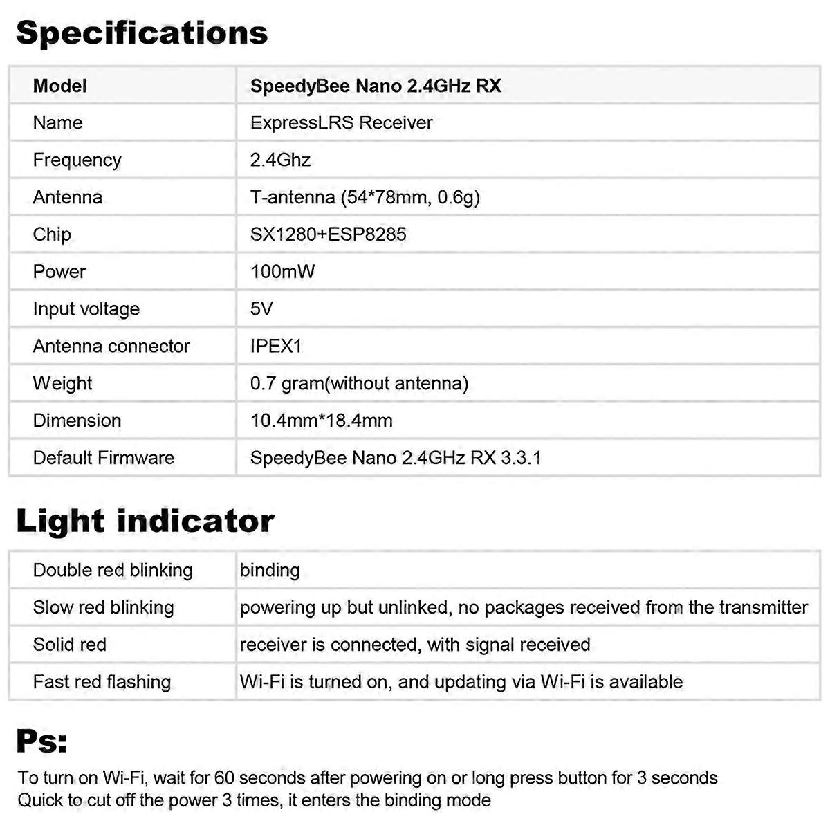 For Nano 2.4G ExpressLRS ELRS Receiver