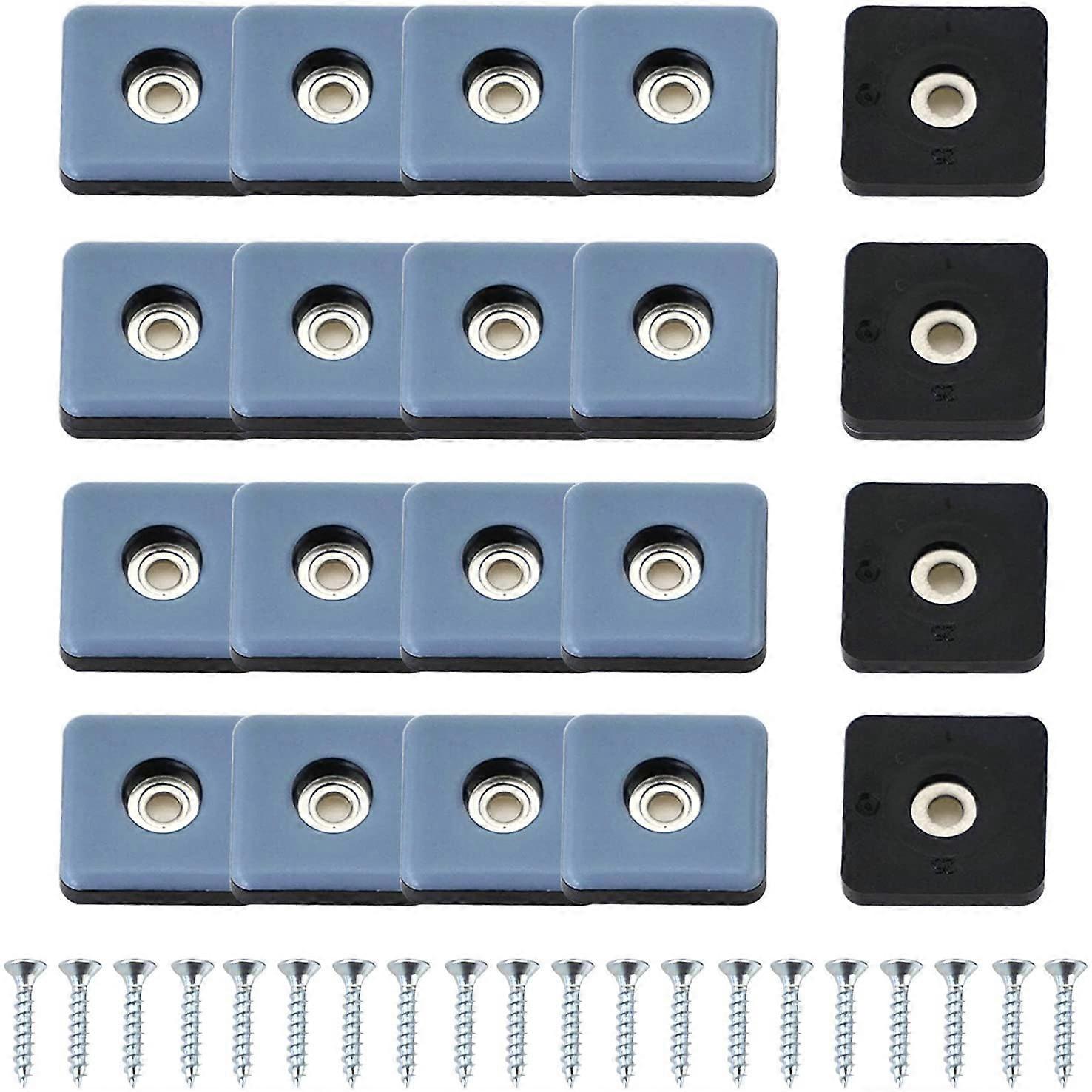 20Pcs for Carpet PTF Square Furniture Moving Slider 25Mm with Screws