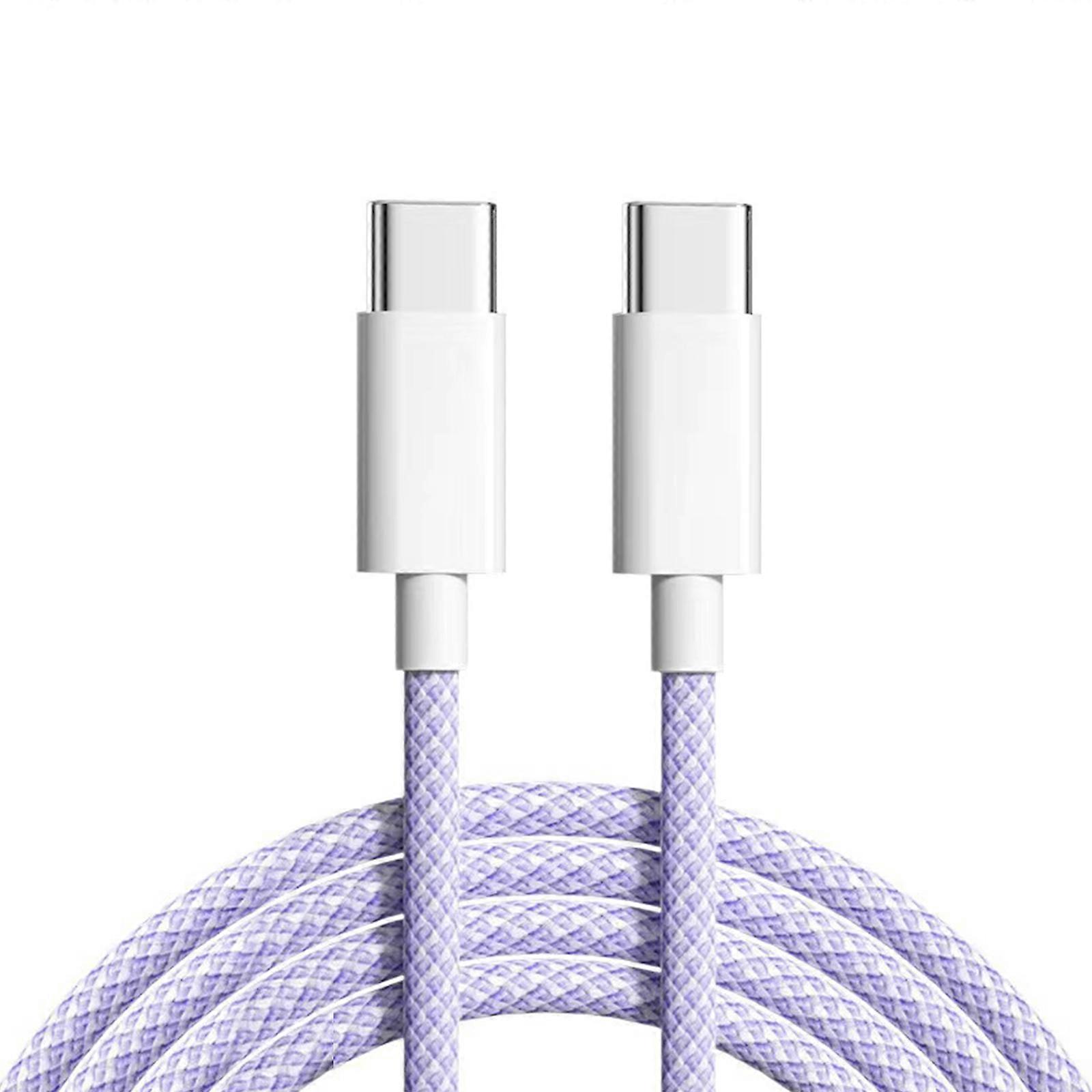 PD35W Data Cable Fast Charge Nylon Woven Data Cord Charging Cable Wire Fast Charge & High Speed Data Transfer Line Purple