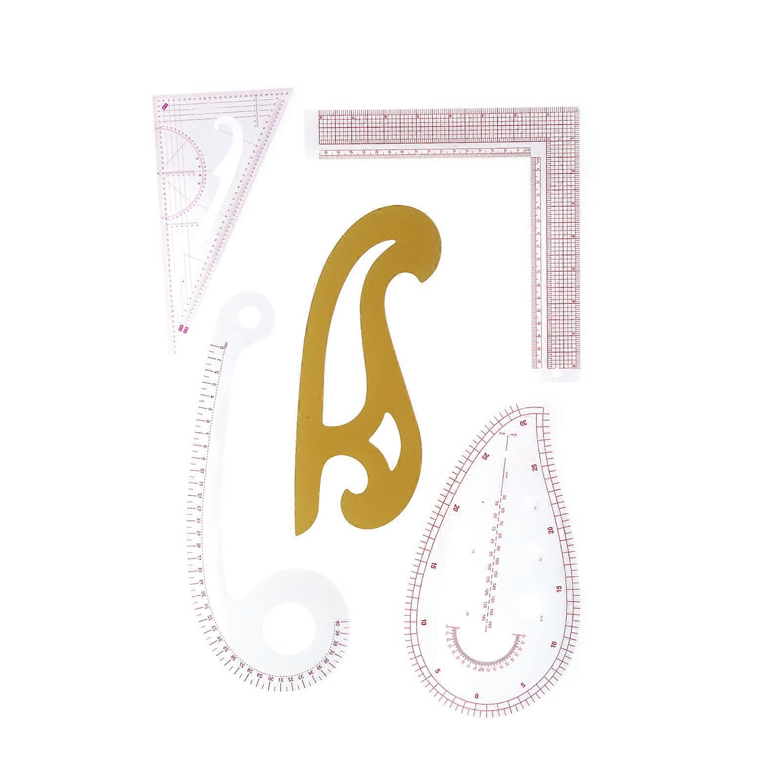 kurva linjal 5 delar set skärande linjal klädstorlek linjal set för ritning hand skärplatta gör kläder design