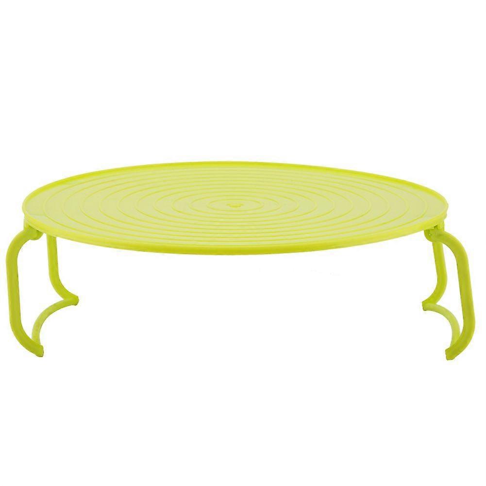 Multifunctional Plastic Microwave Oven Heating Layered Steaming Rack Cooking Tray Rack(Green)