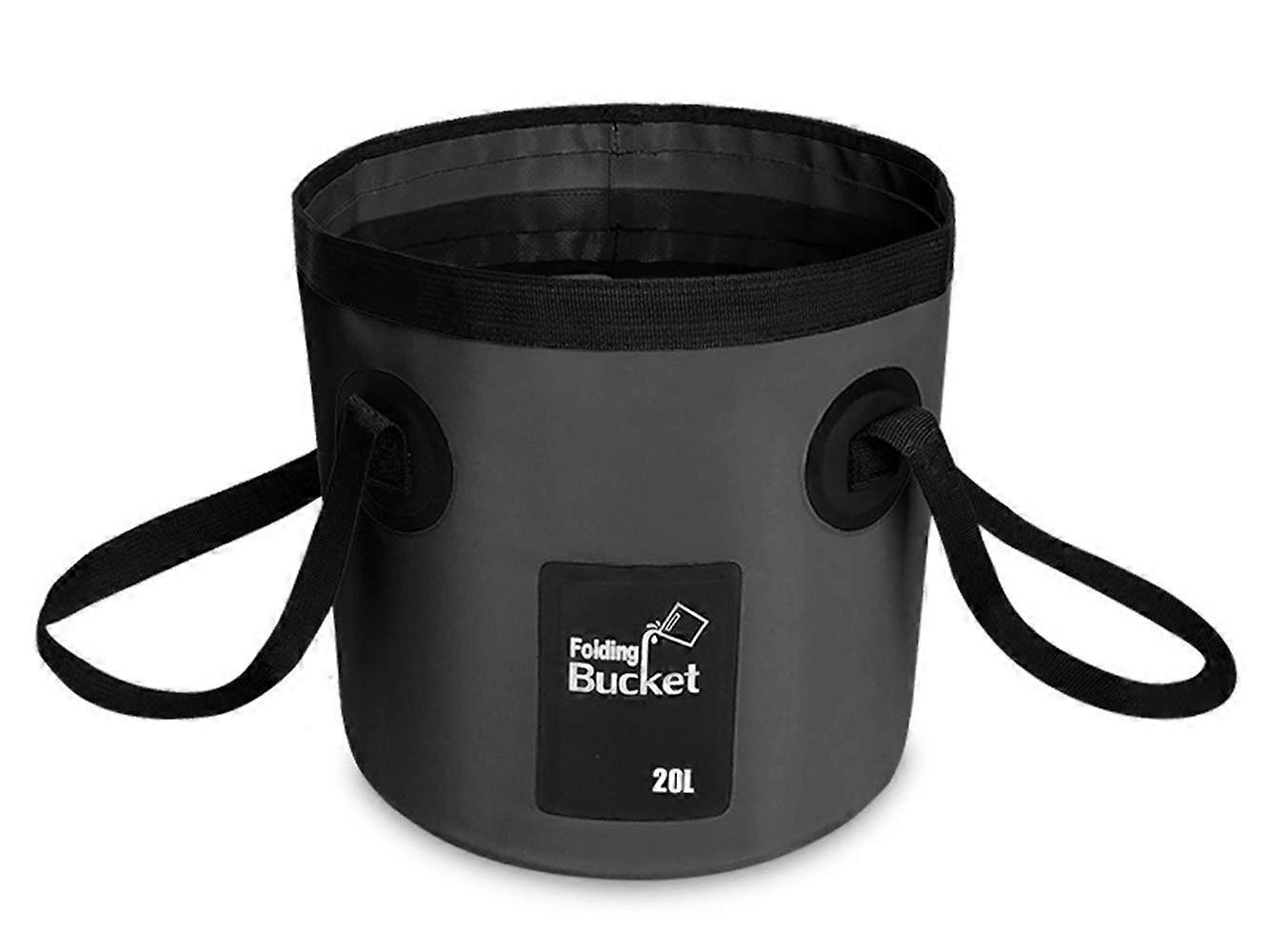 Collapsible Bucket Water Container - Folding, Portable, Durable for Outdoor Travel and Camping 5L Blue