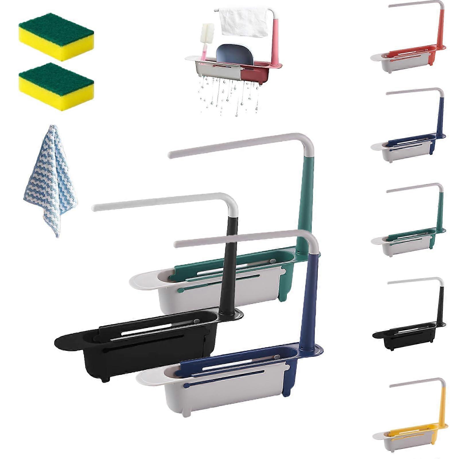 3 pcs Updated Telescopic Sink Storage Rack for Home Kitchen