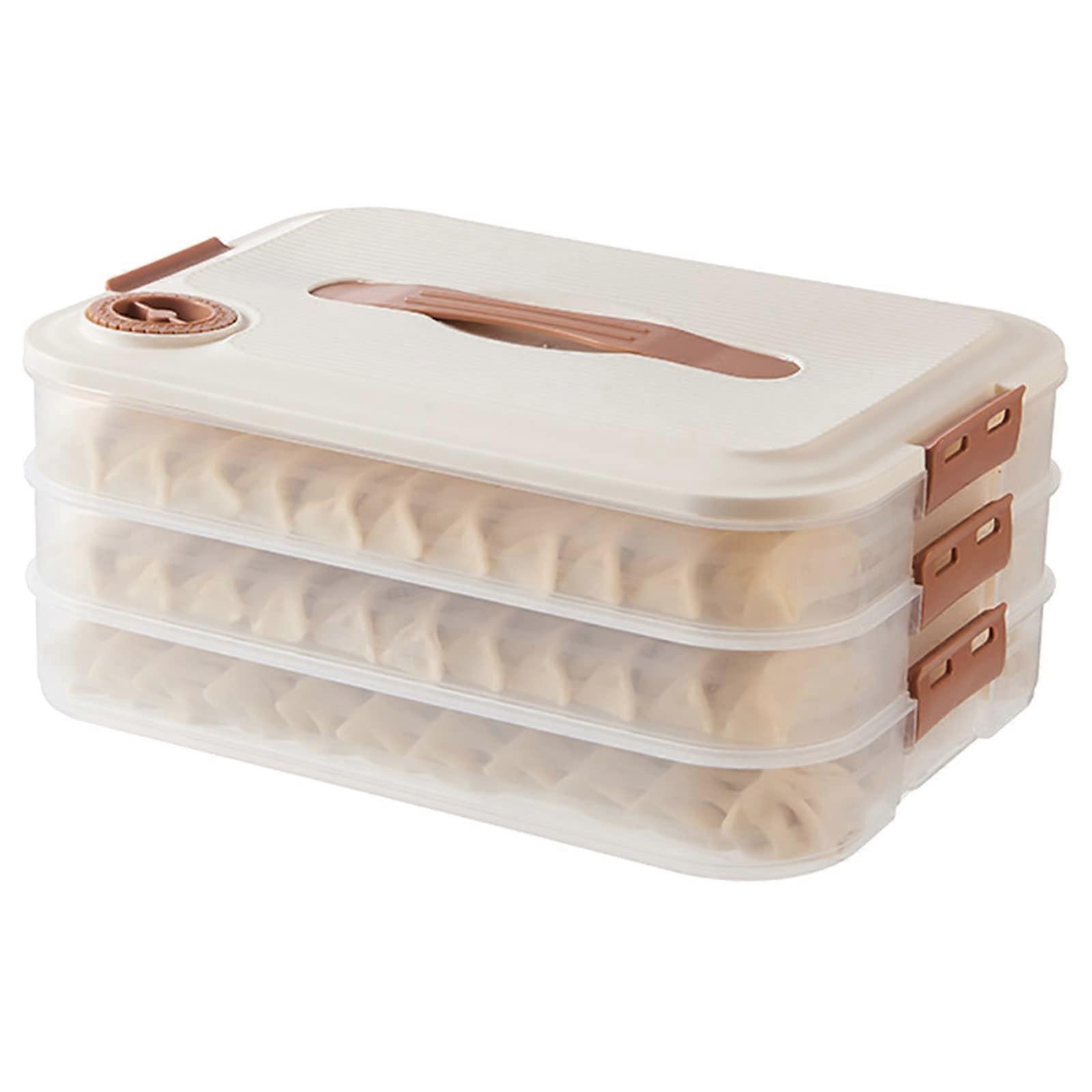 Multi-Layer Dumpling Storage Box With Lid For Freezer Organization, Kitchen Food Container For Vegetables And Dumplings