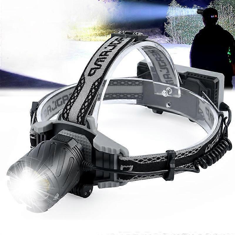 Rechargeable Headlamp for Adults, 500000 Lumens Bright LED, 4 Modes, Waterproof, Ideal for Hunting, Hiking, and Camping