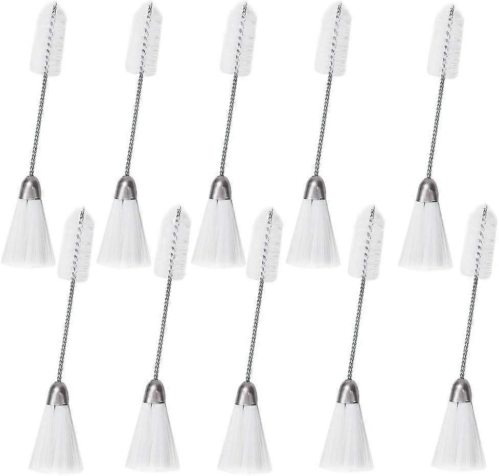 10pcs 2 Ends Sewing Machine Cleaning Brush, Nylon Stainless Steel Cleaning Tools for Automotive Computer Keyboard and Sewing Machine Maintenance
