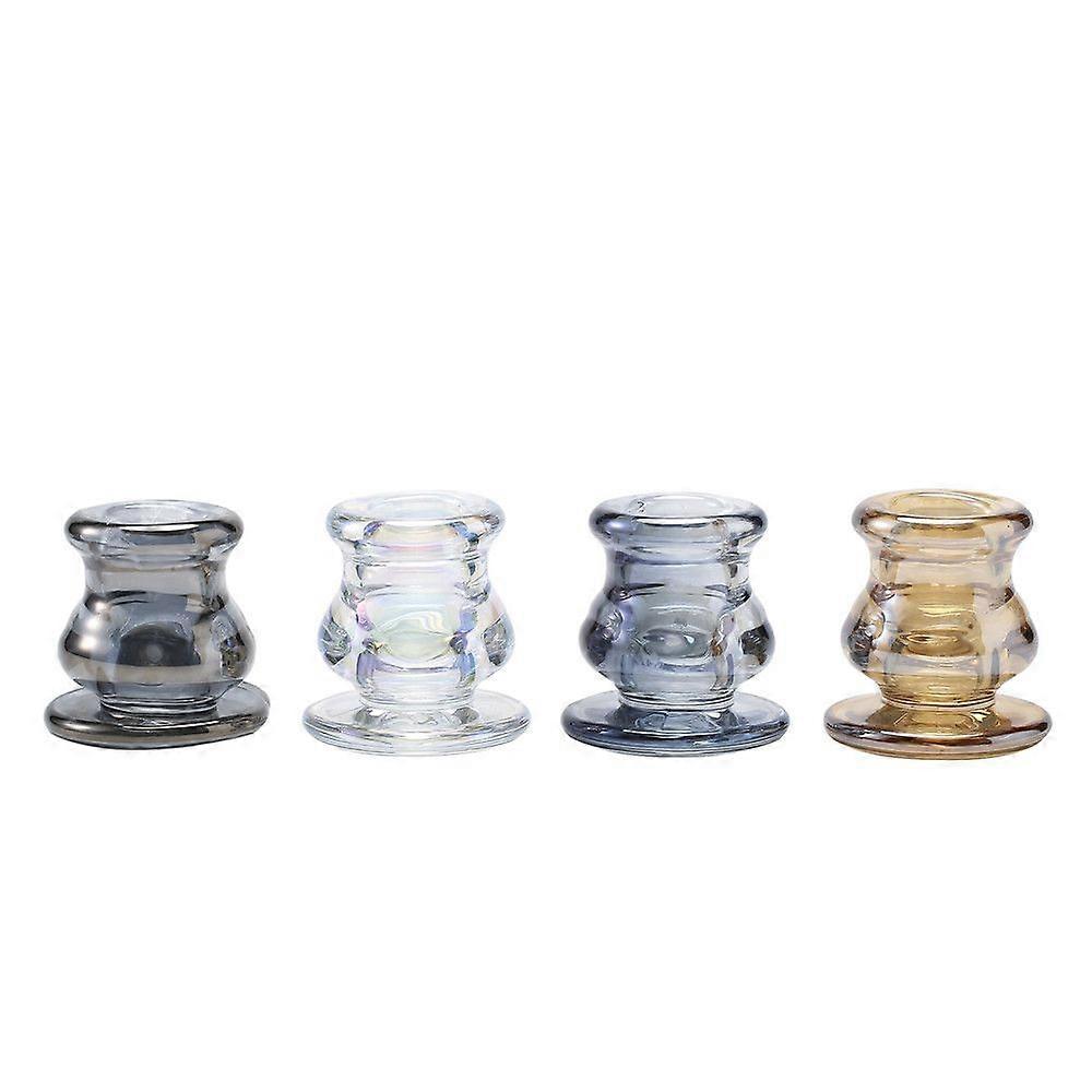 4 pieces glass dining table candle holder home decorations