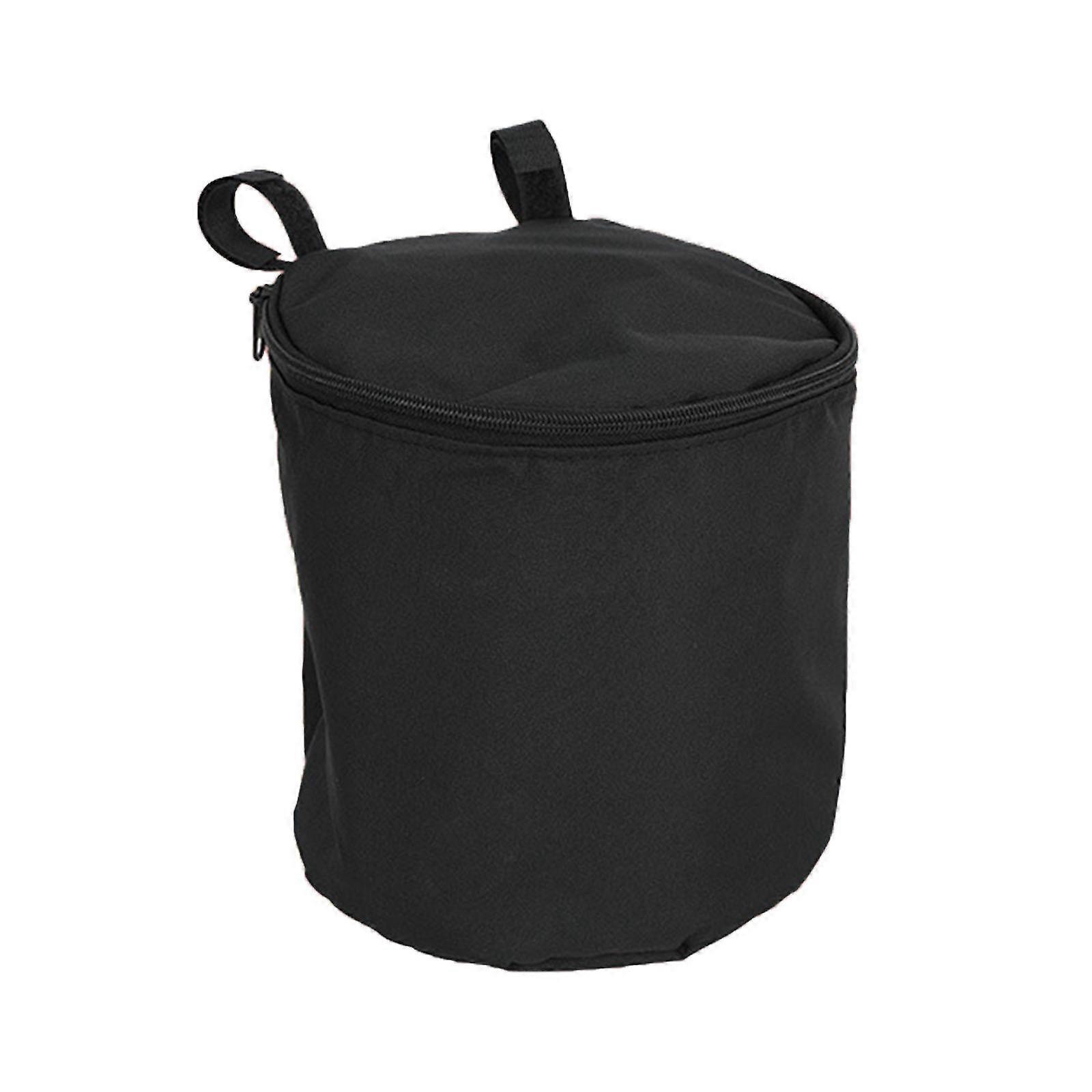 Baby Stroller Bag Portable Hanging Storage Organizer with Lid and Zipper  Black