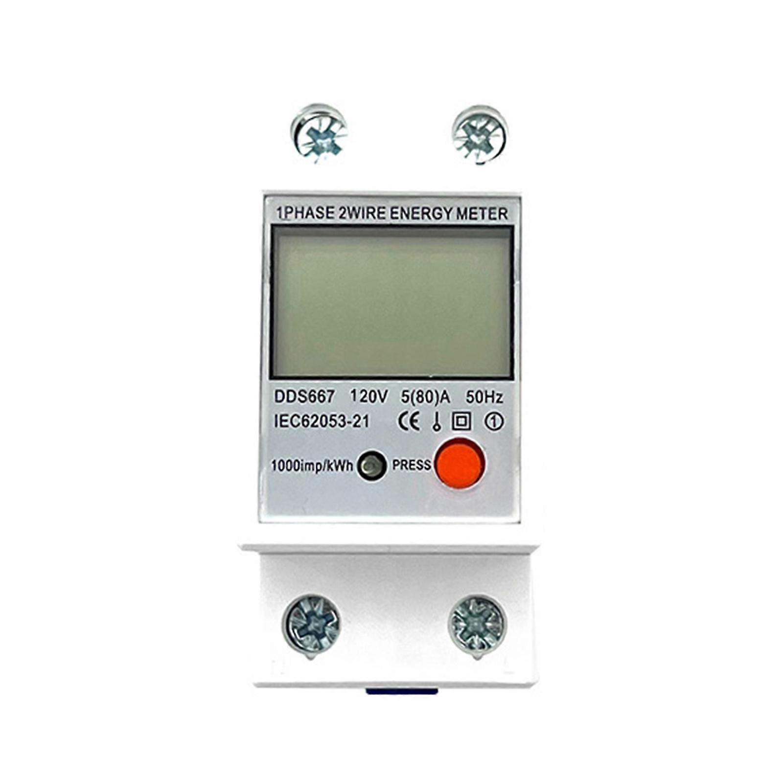 Watt KWh Power Amp Meter Electricity Meter Din Rail Consumption Wattmeter Monitors Digital Multimeter Display